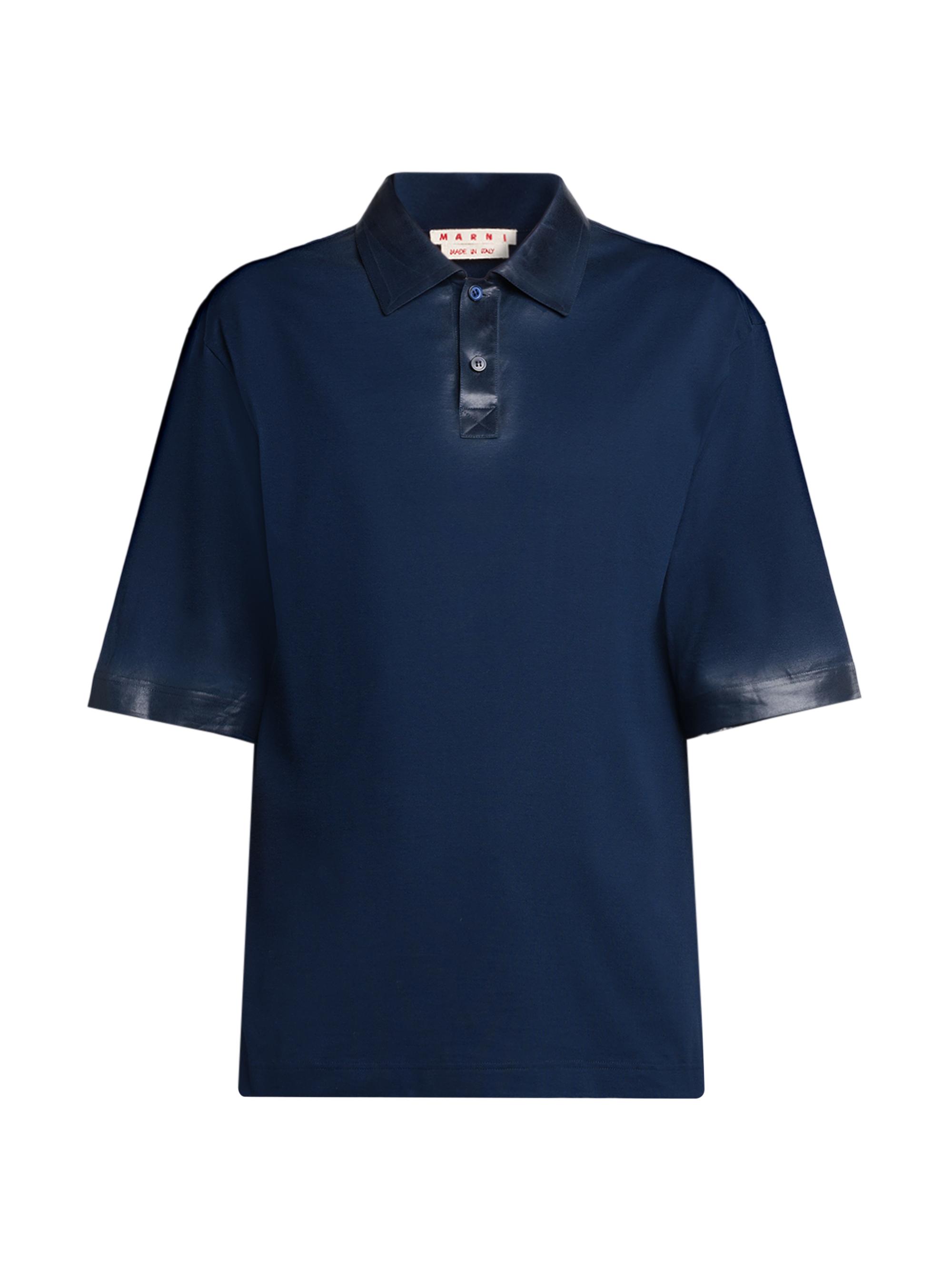 Marni Men's Cotton Short-Sleeve Polo Shirt - Midnight