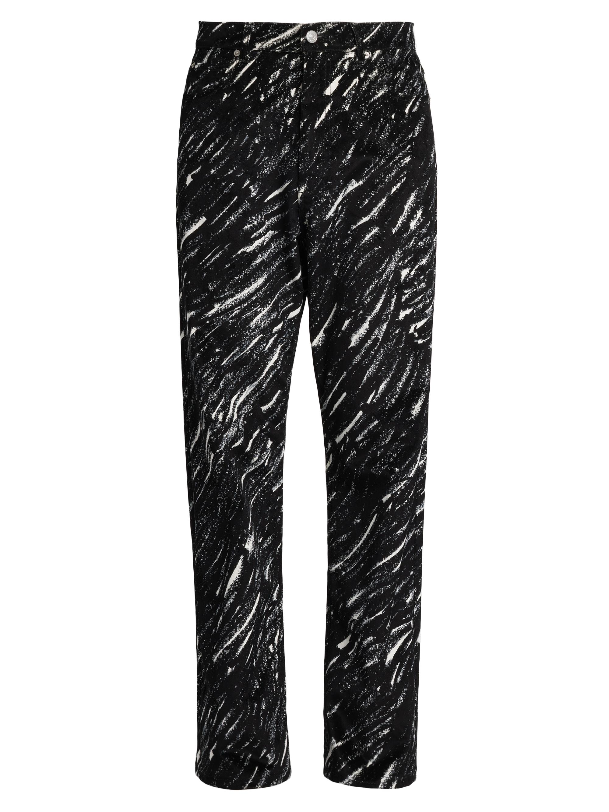 Marni Men's Crayon Print Flocked Jeans - Black