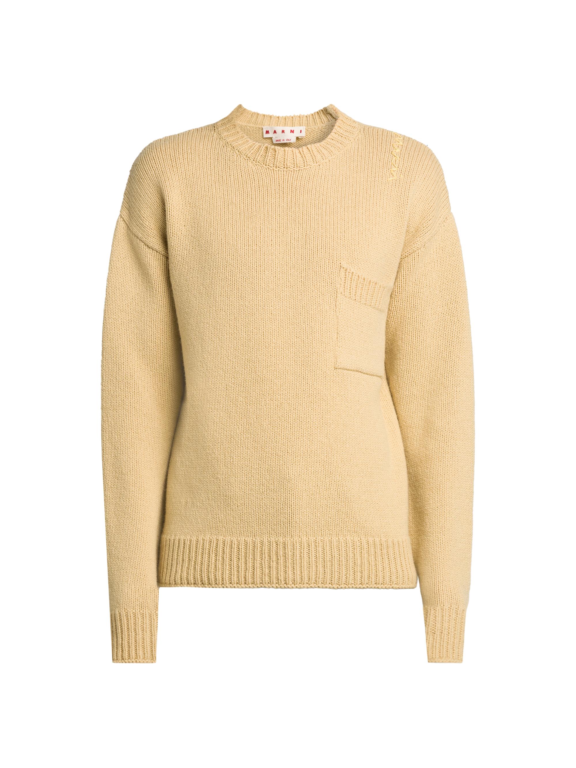 Marni Men's Wool Crewneck Sweater - Vanilla