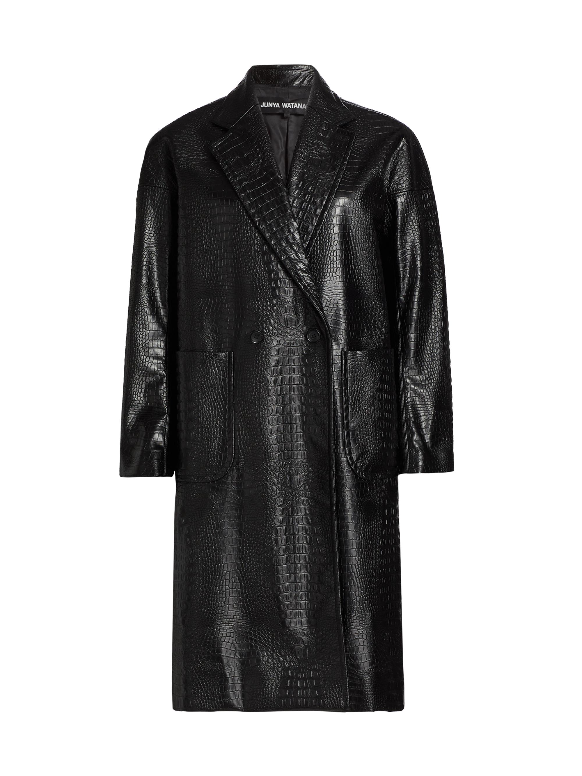 Junya Watanabe Women's Faux Croc Leather Coat - Black
