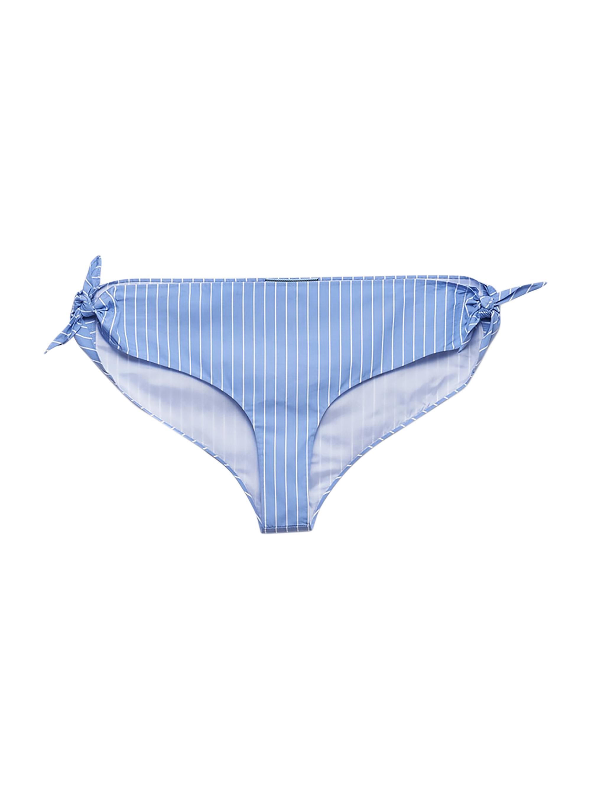 Prada Women's Striped Poplin Bikini Bottom - Blue