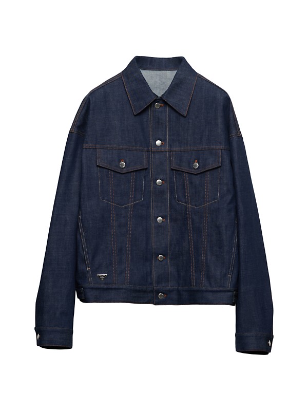 Shop Prada Selvedge Denim Blouson Jacket | Saks Fifth Avenue Shop Prada Selvedge Denim Blouson Jacket | Saks Fifth Avenue