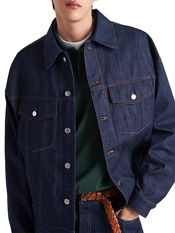 Shop Prada Selvedge Denim Blouson Jacket | Saks Fifth Avenue Shop Prada Selvedge Denim Blouson Jacket | Saks Fifth Avenue