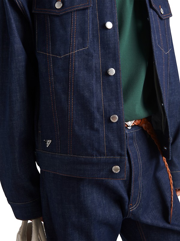 Shop Prada Selvedge Denim Blouson Jacket | Saks Fifth Avenue Shop Prada Selvedge Denim Blouson Jacket | Saks Fifth Avenue