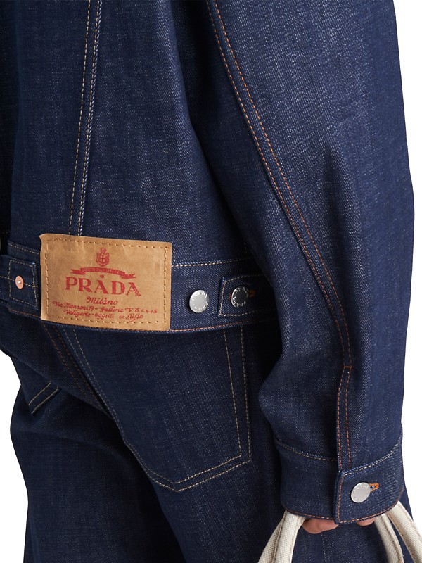 Shop Prada Selvedge Denim Blouson Jacket | Saks Fifth Avenue Shop Prada Selvedge Denim Blouson Jacket | Saks Fifth Avenue