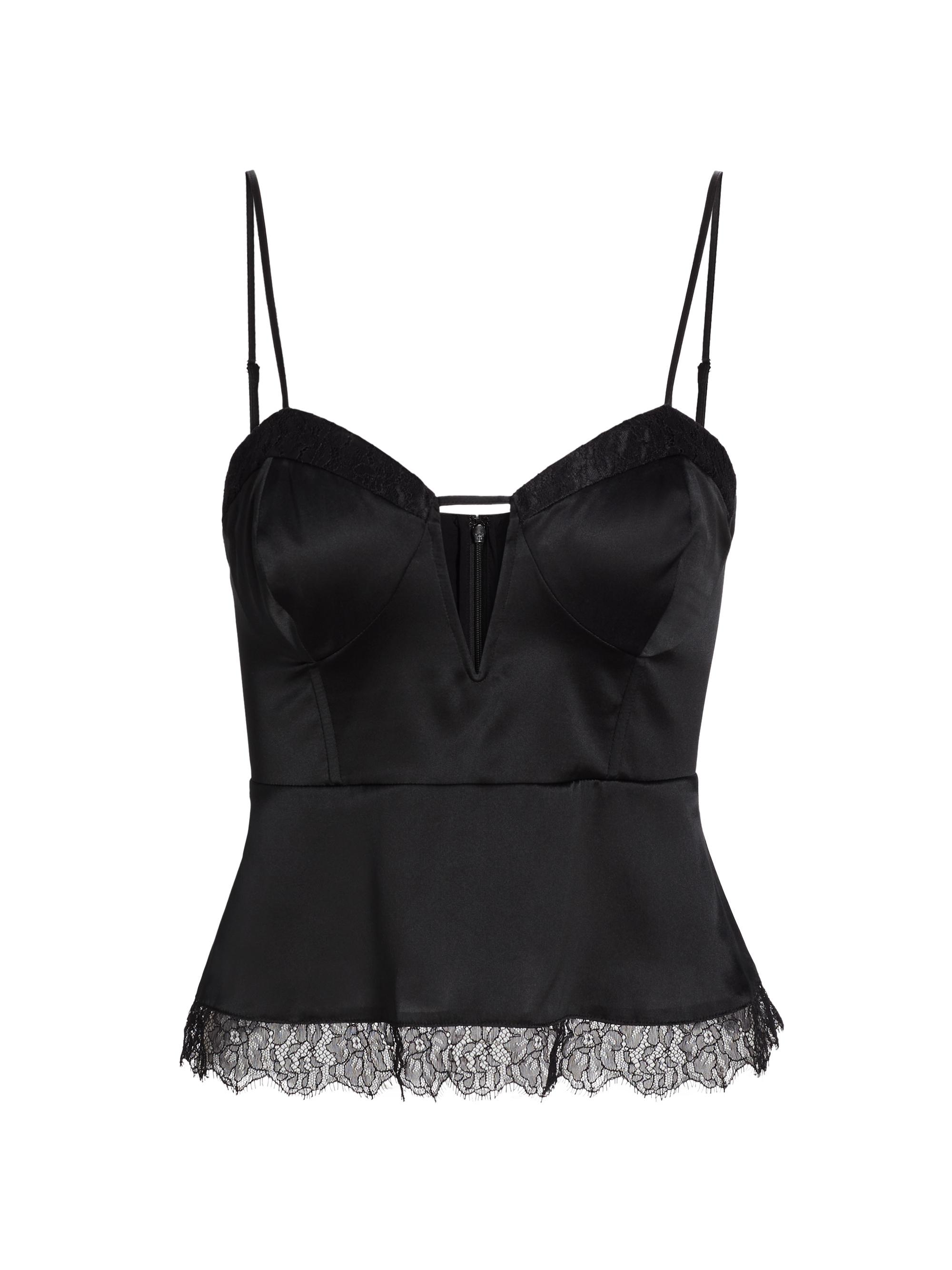 Cami NYC Women's Fiorina Silk Lace Bustier Camisole - Black