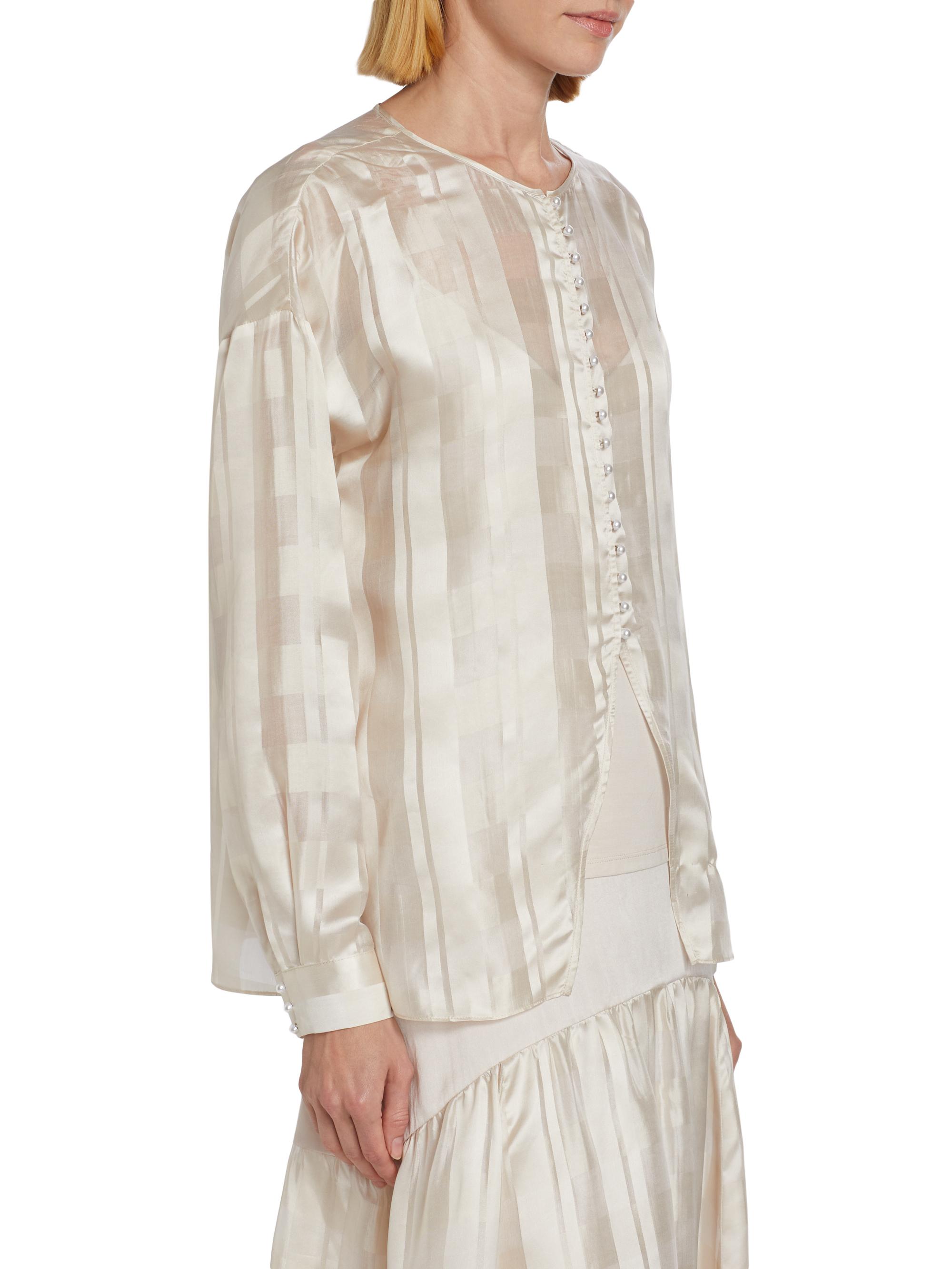 トップス acka glossy jacquard blouse glossy jacquard blouse – Acka online store