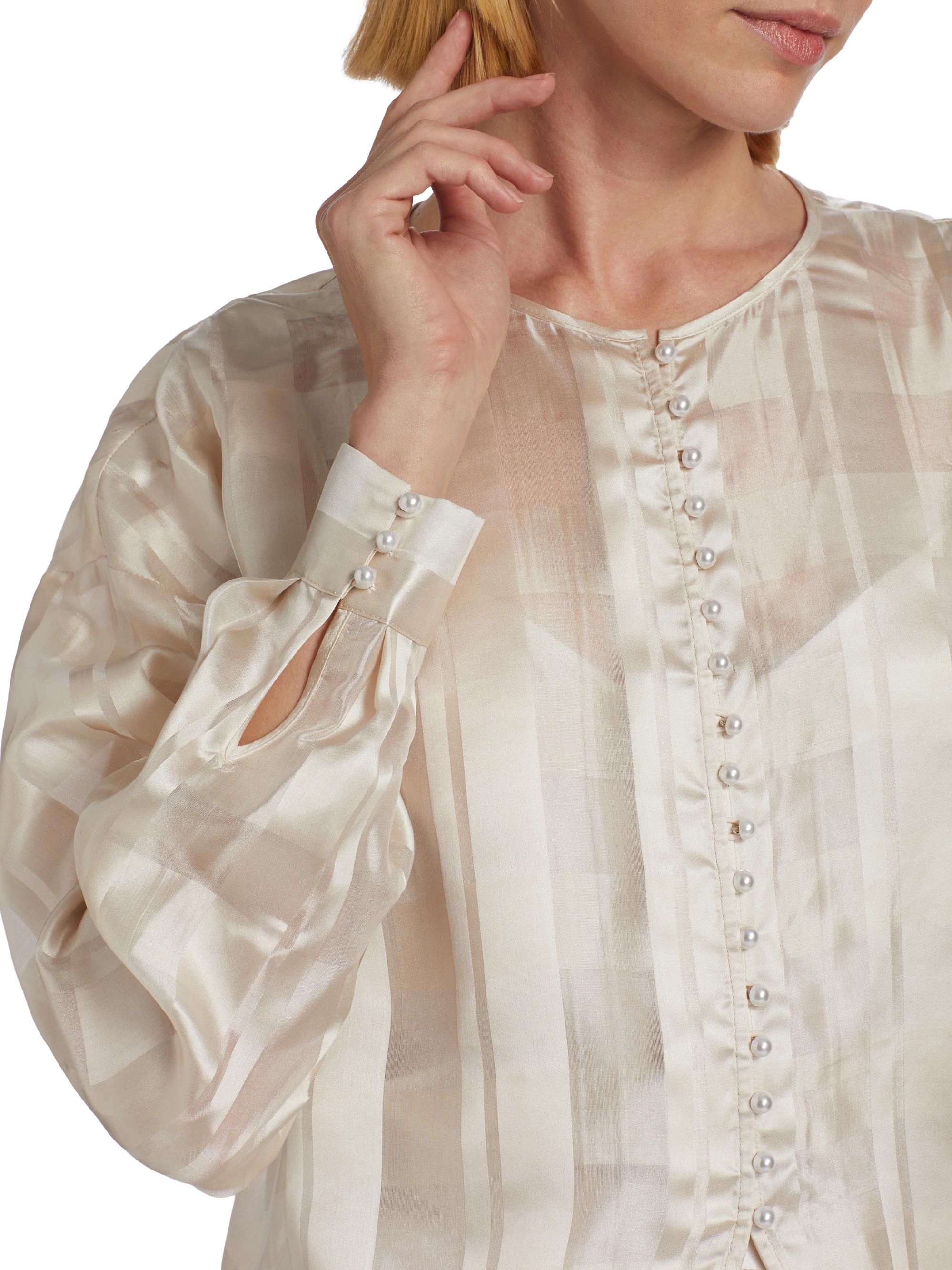 トップス BLUELEA EMBROIDERY JACQUARD BLOUSE Embroidery jacquard blouse | Bluelea