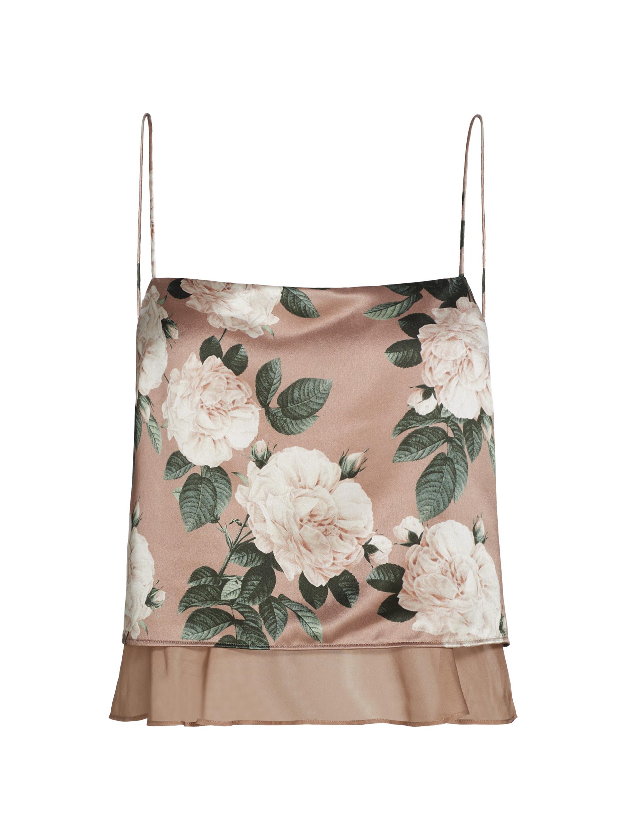 Cami NYC Women's Malaga Floral Satin Cropped Camisole - Gardenia