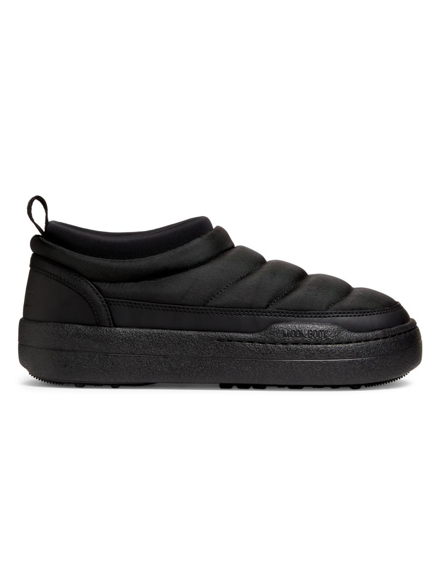 Moon Boot Men's Park Soft Nylon Slip-on Shoes In Black