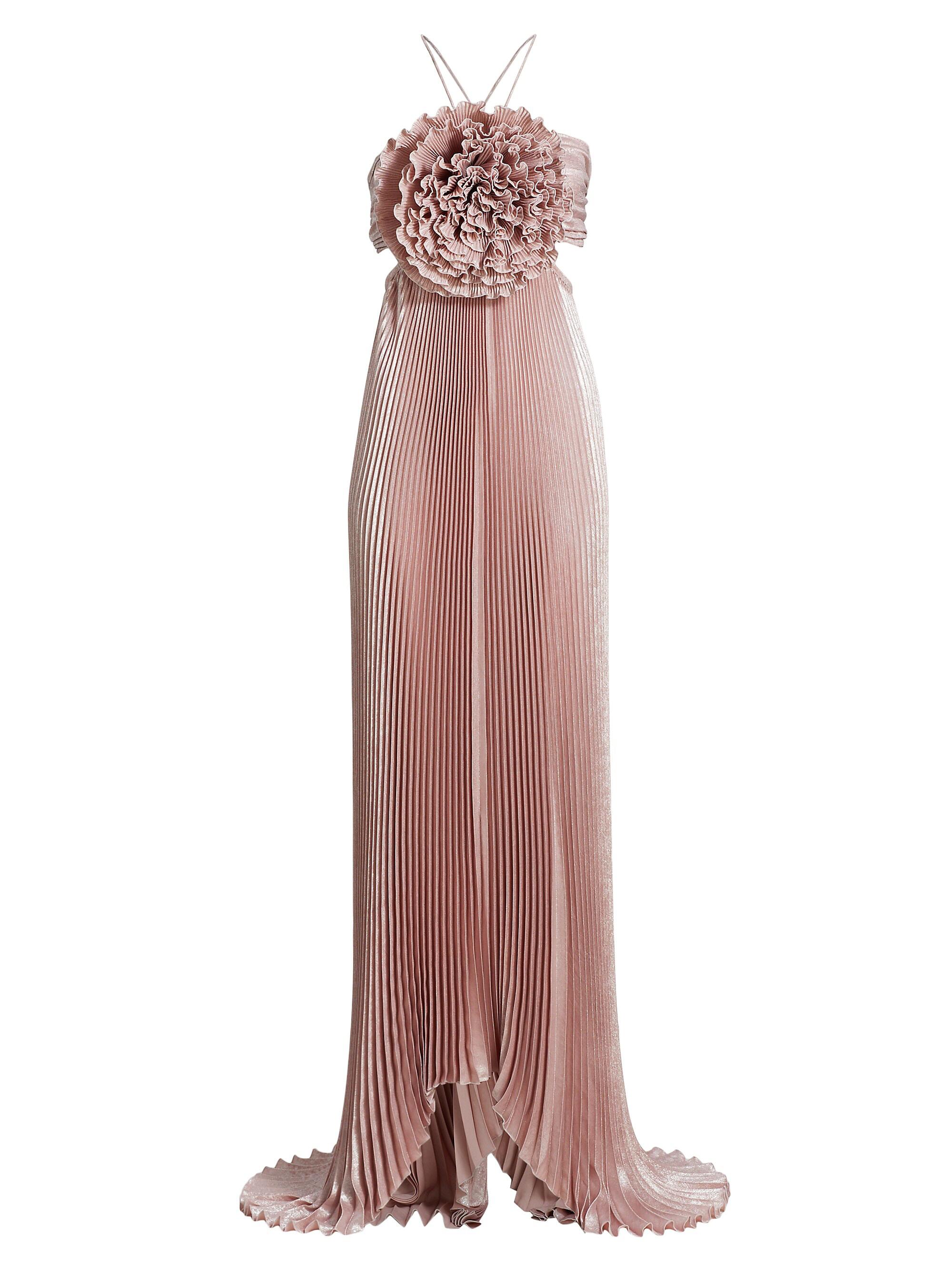 L'Idée Women's Pleated Shimmer Gown - Dusty Shimmer