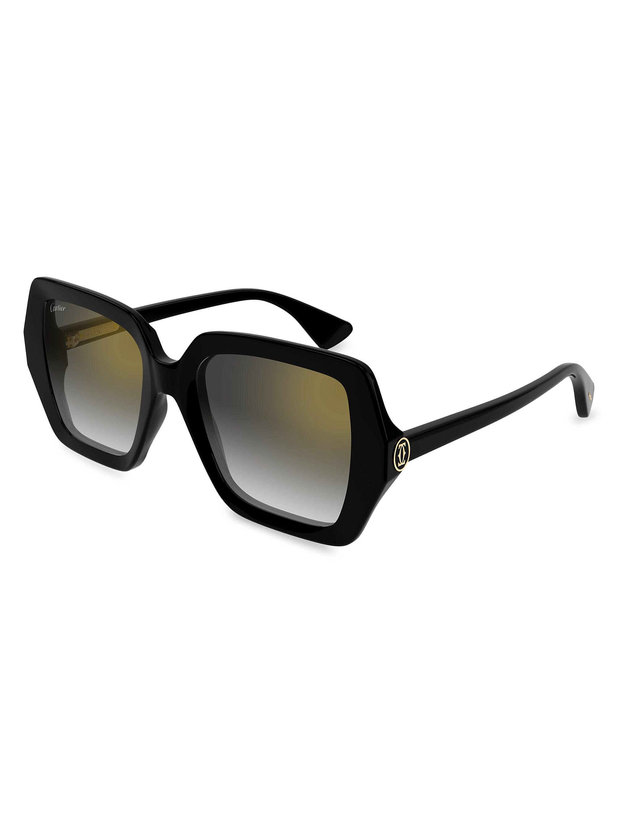 Cartier Women's C Decor 24K Goldplated 58MM Butterfly Sunglasses - Grey Multi Black | Thumbnail 5