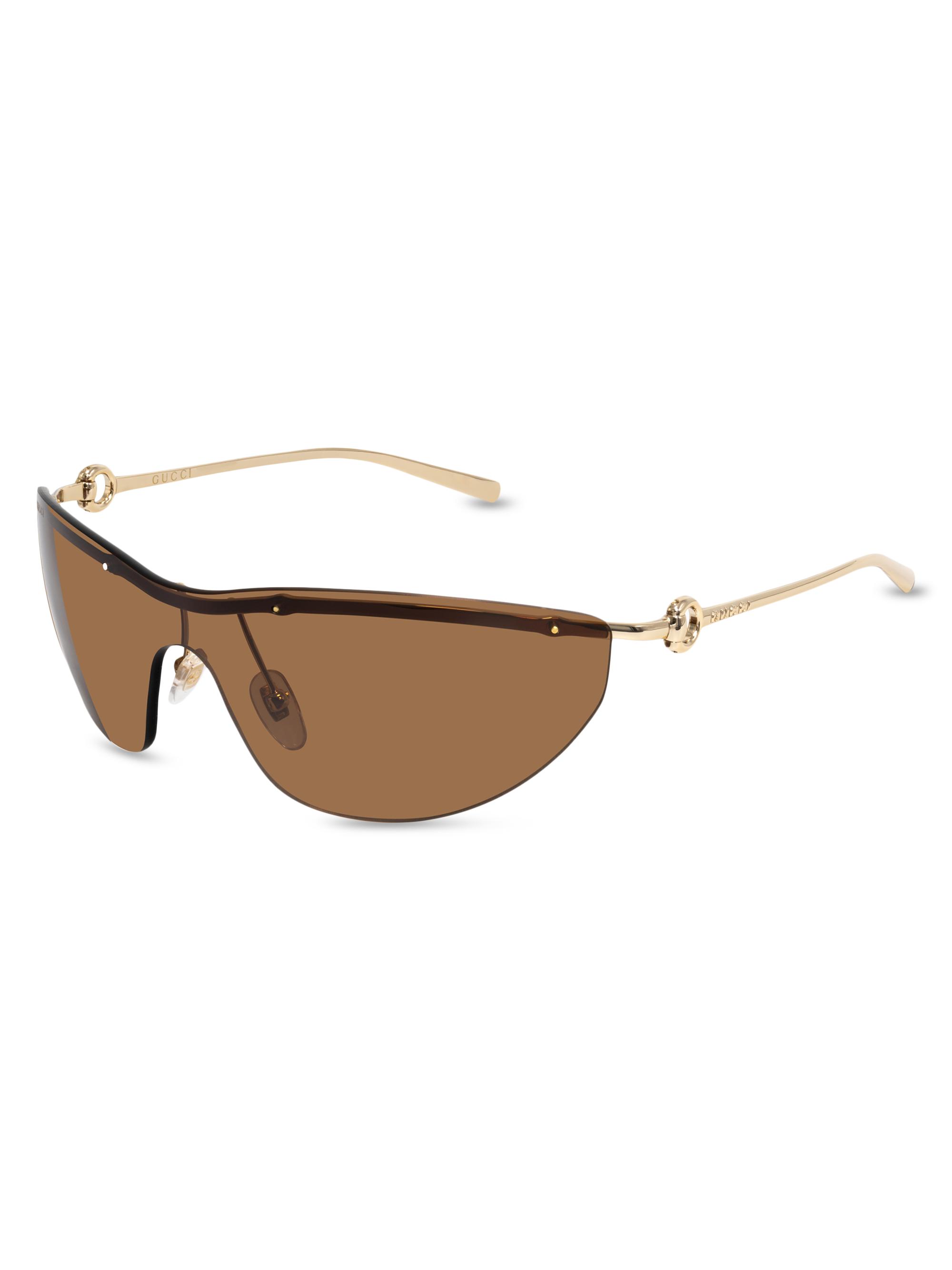 Gucci Women's 99MM Mask Sunglasses - Light Brown Gold