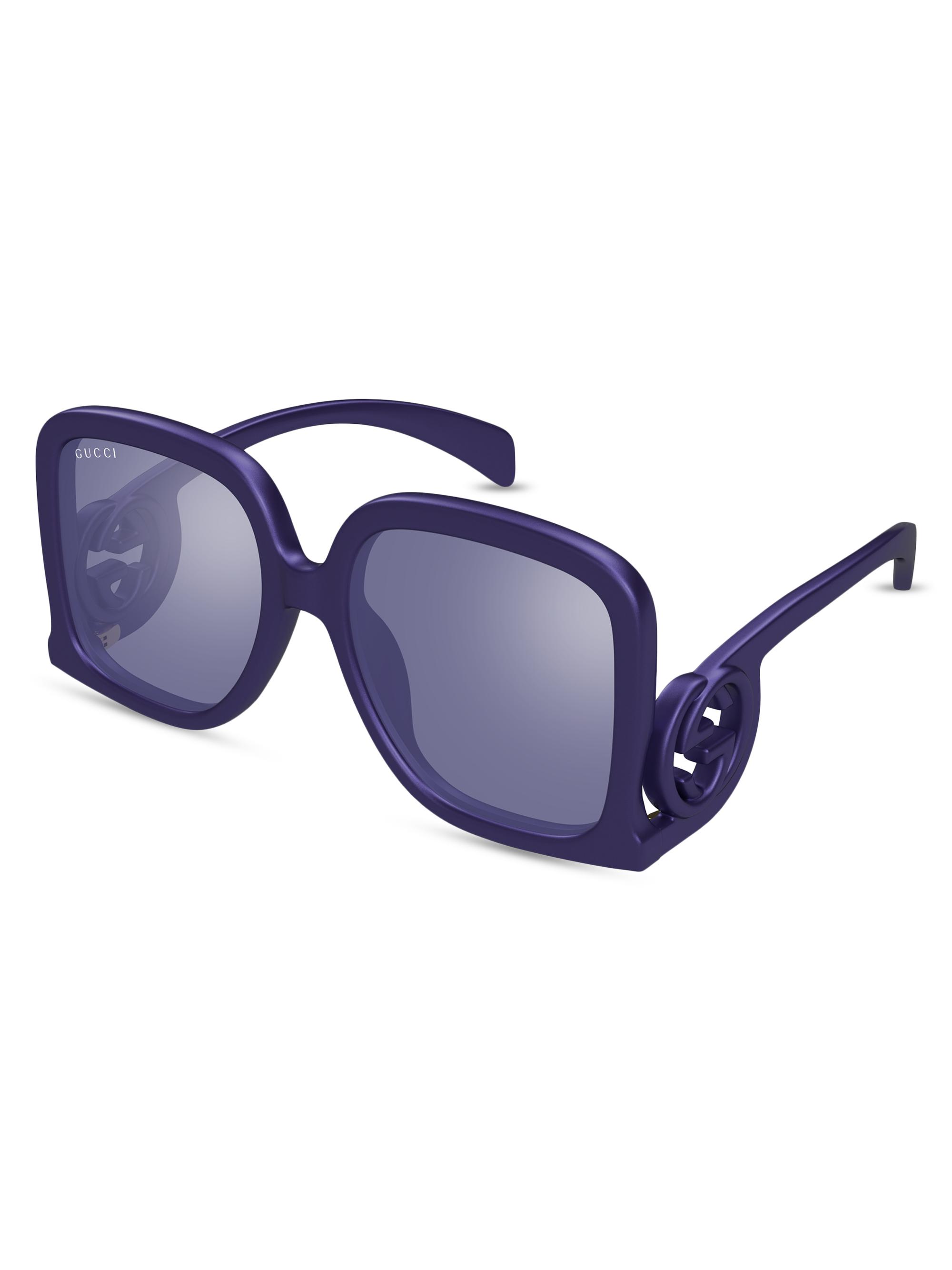Gucci Women's 58MM Rectangular Sunglasses - Violet Dark Grey