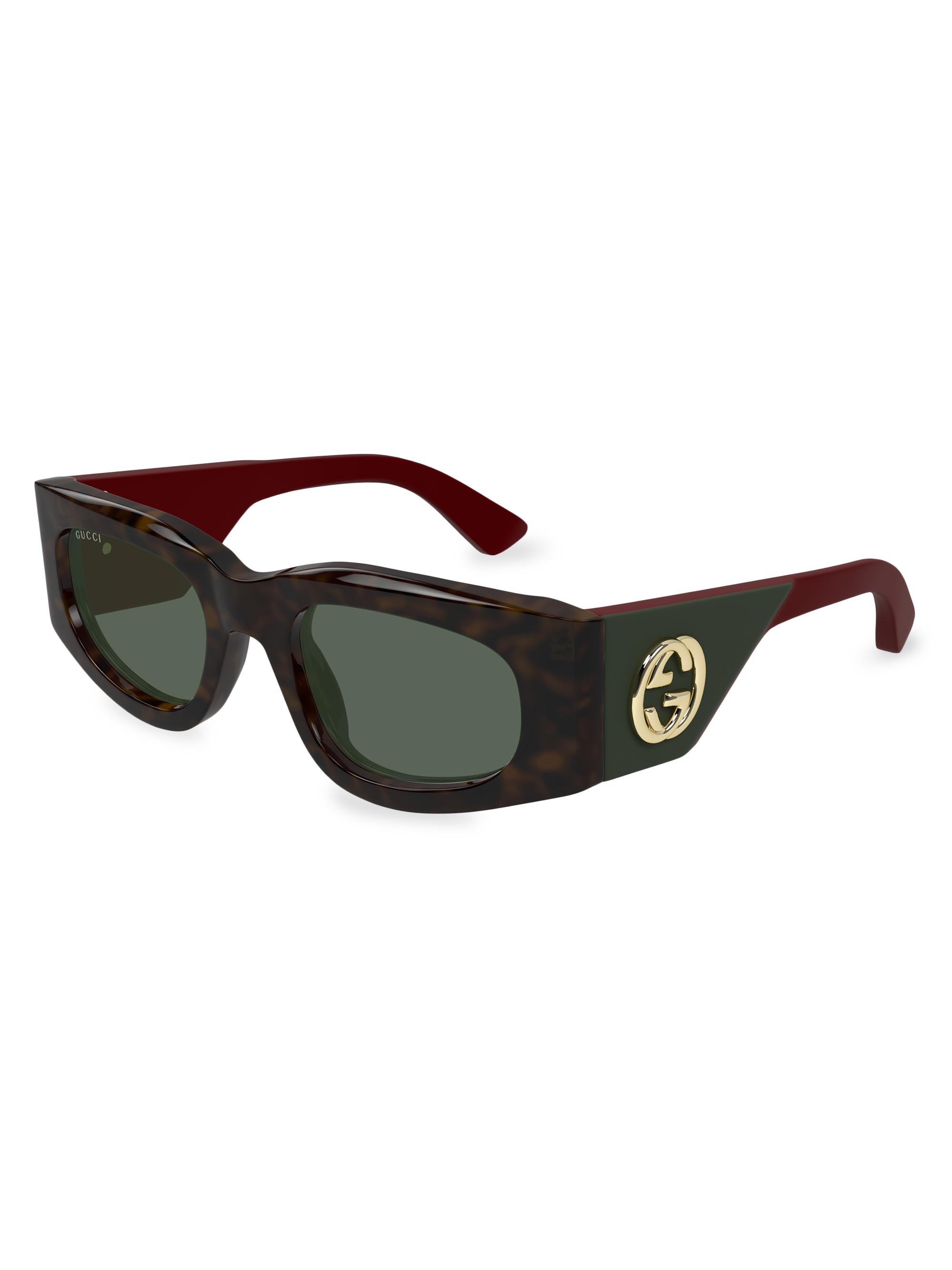 Gucci Oblique 51MM Squared Sunglasses | Saks Fifth Avenue