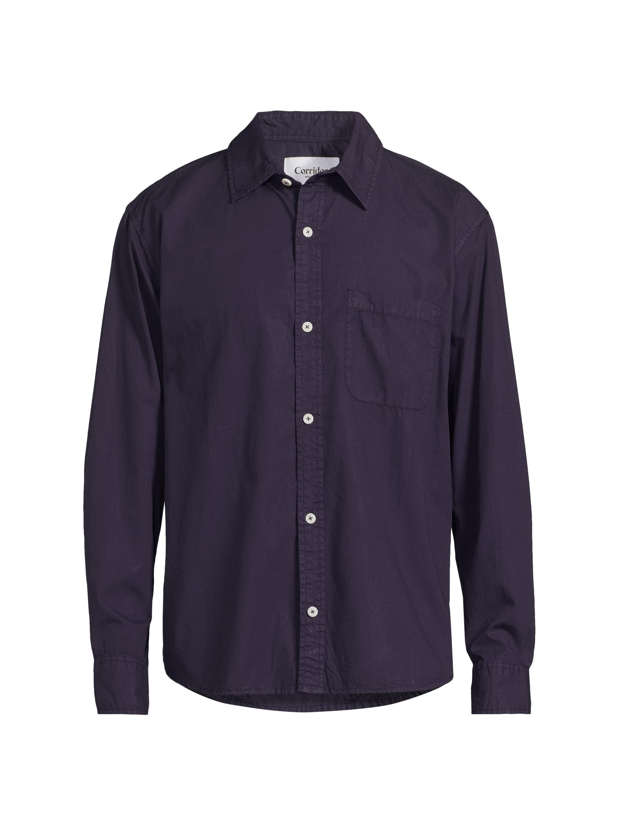 Corridor Men's Cotton Button-Front Shirt - Navy