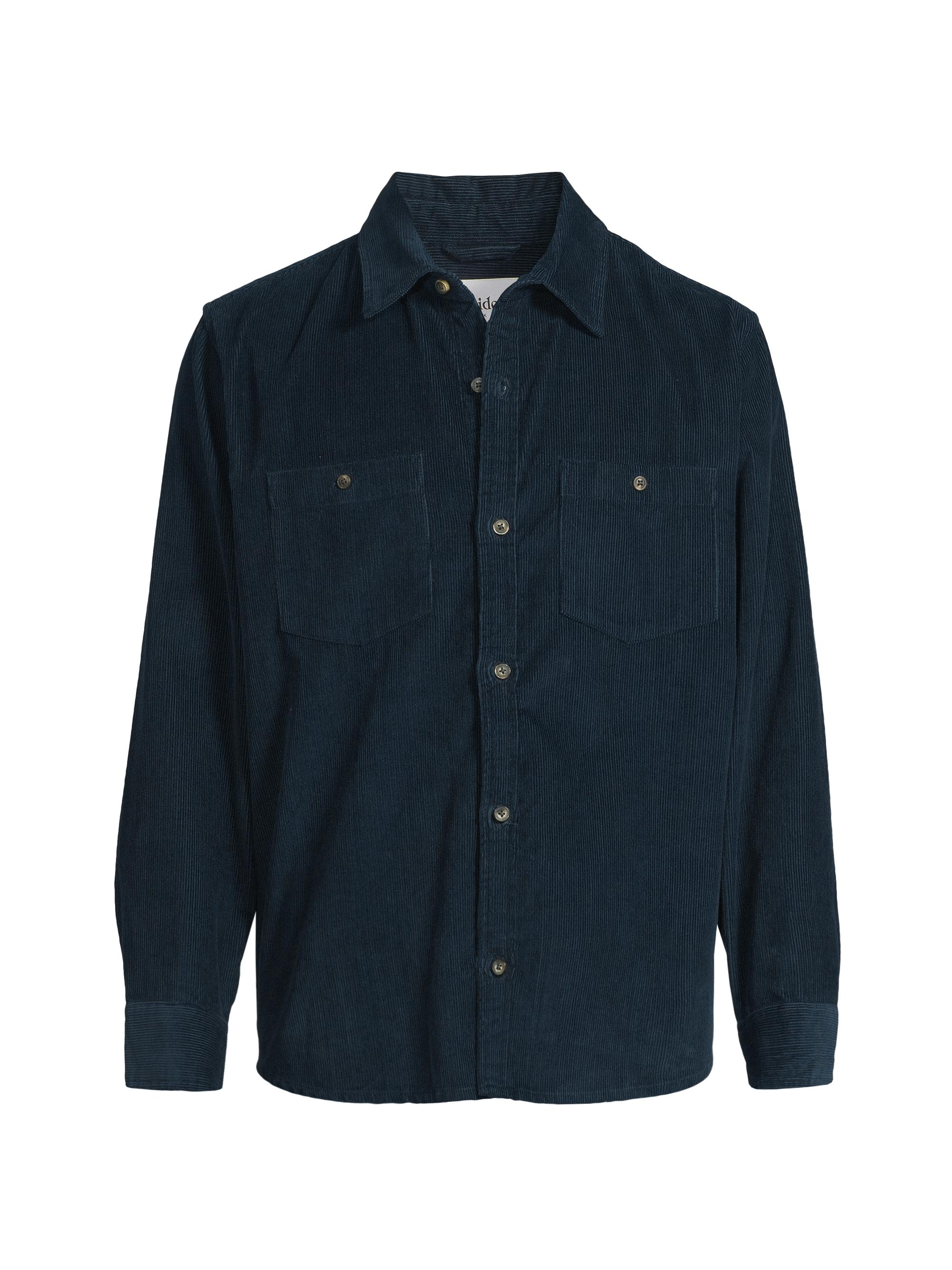 Corridor Men's Cotton Corduroy Button-Front Shirt - Navy