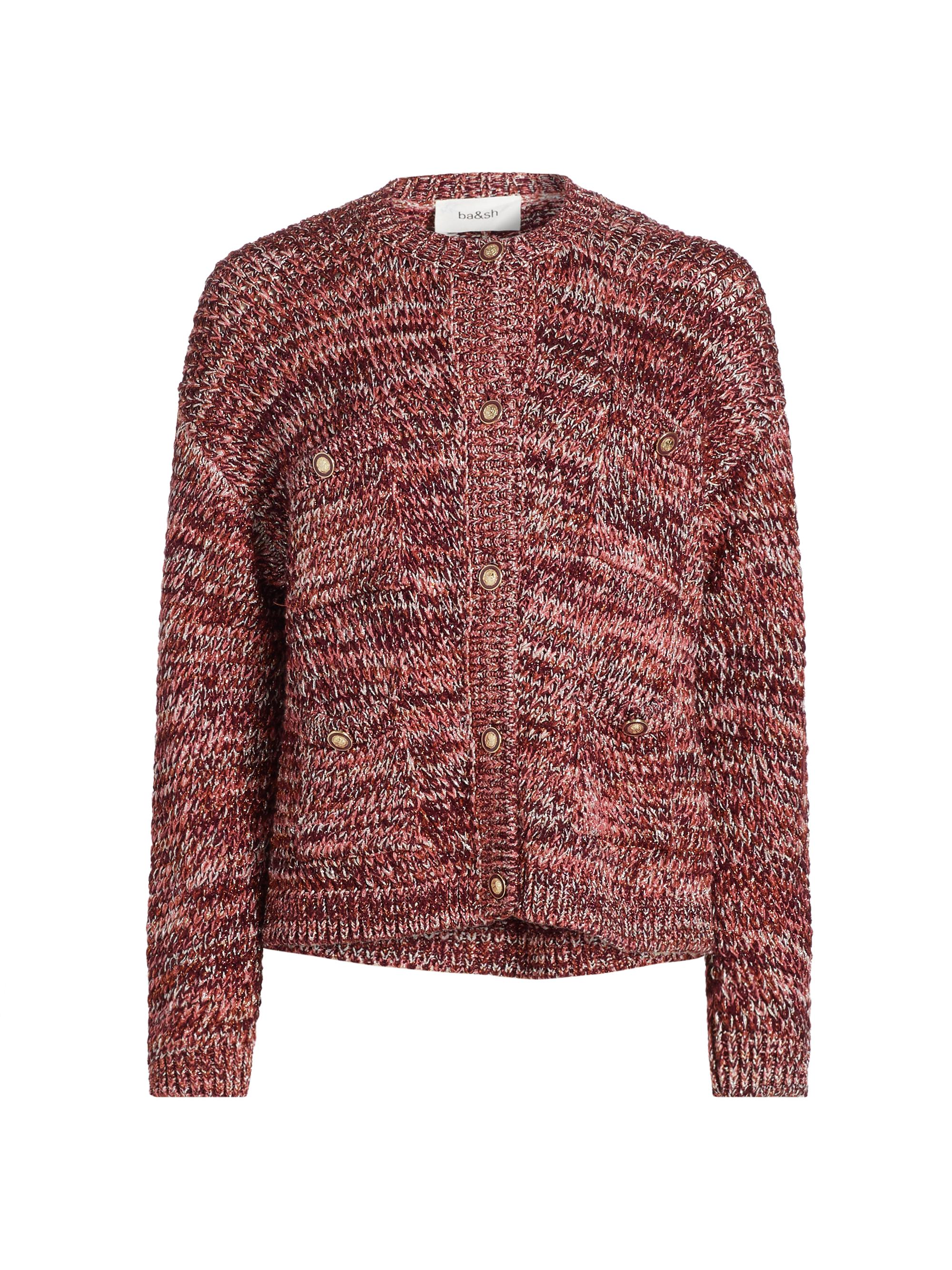 ba & sh Women's Bran Marled Metallic Cardigan - Bordeaux