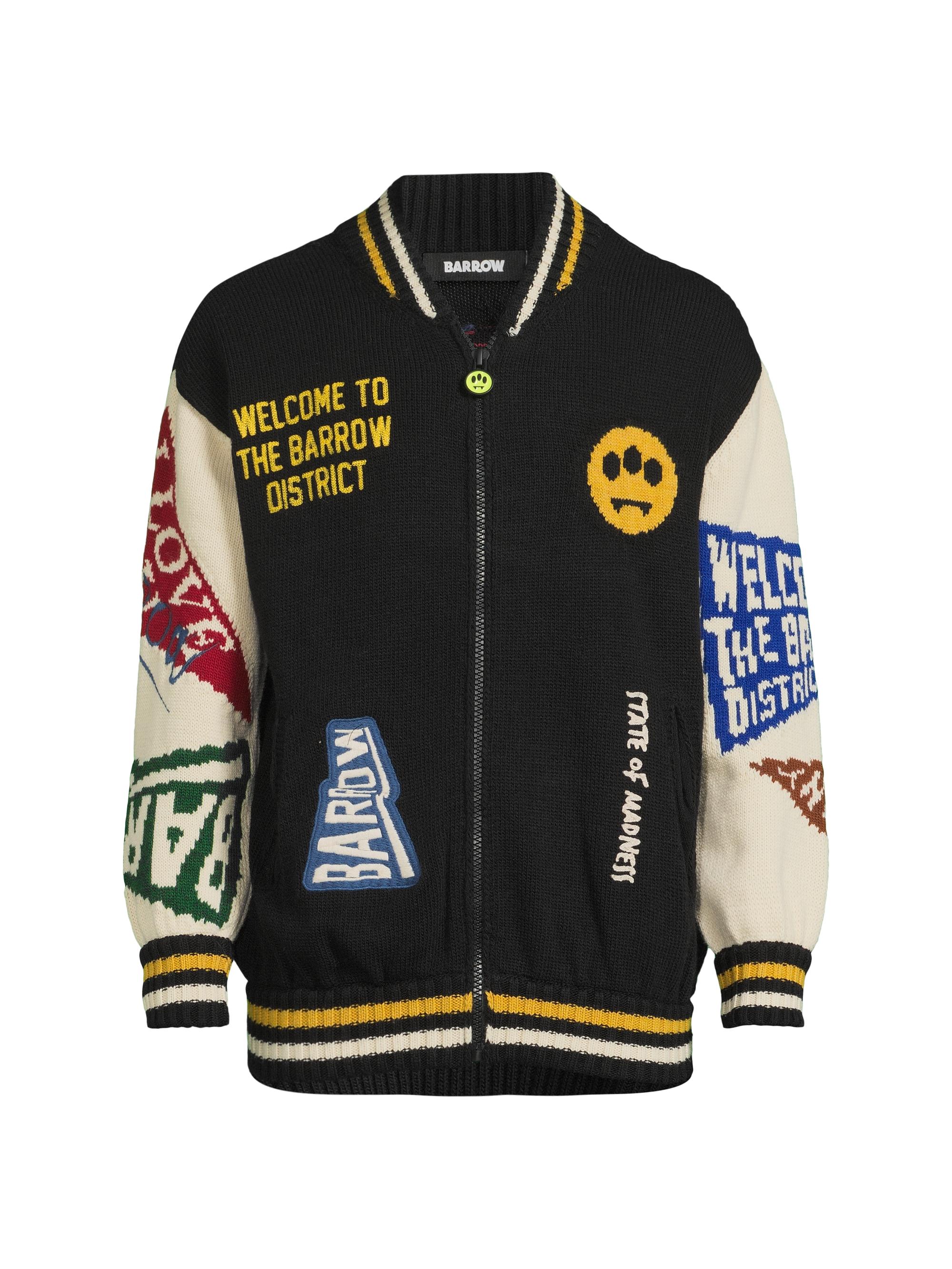Barrow Men's Knitted Collegiate Varsity Jacket - Nero Black