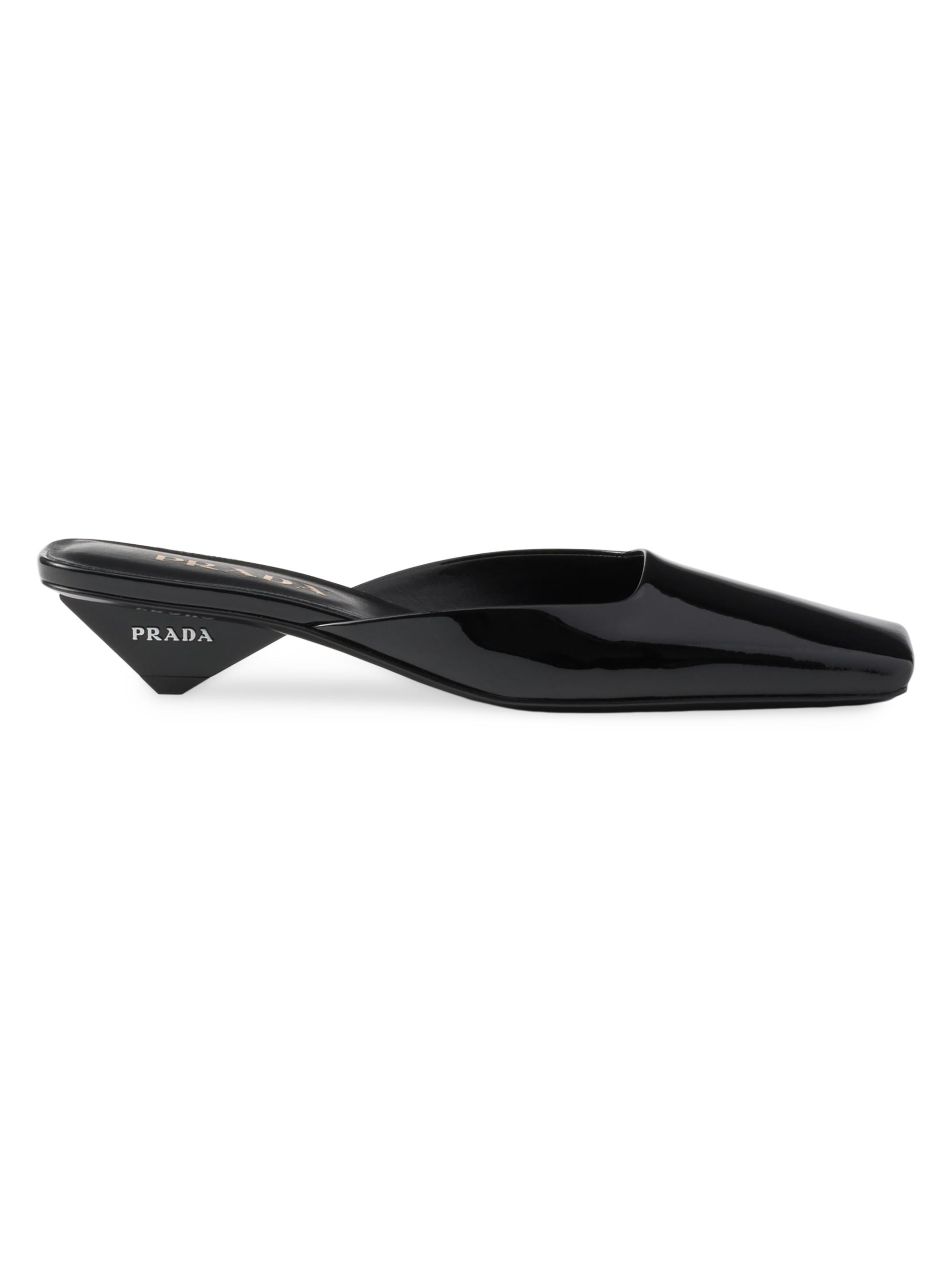 Prada Women's Patent Leather Mules - Black