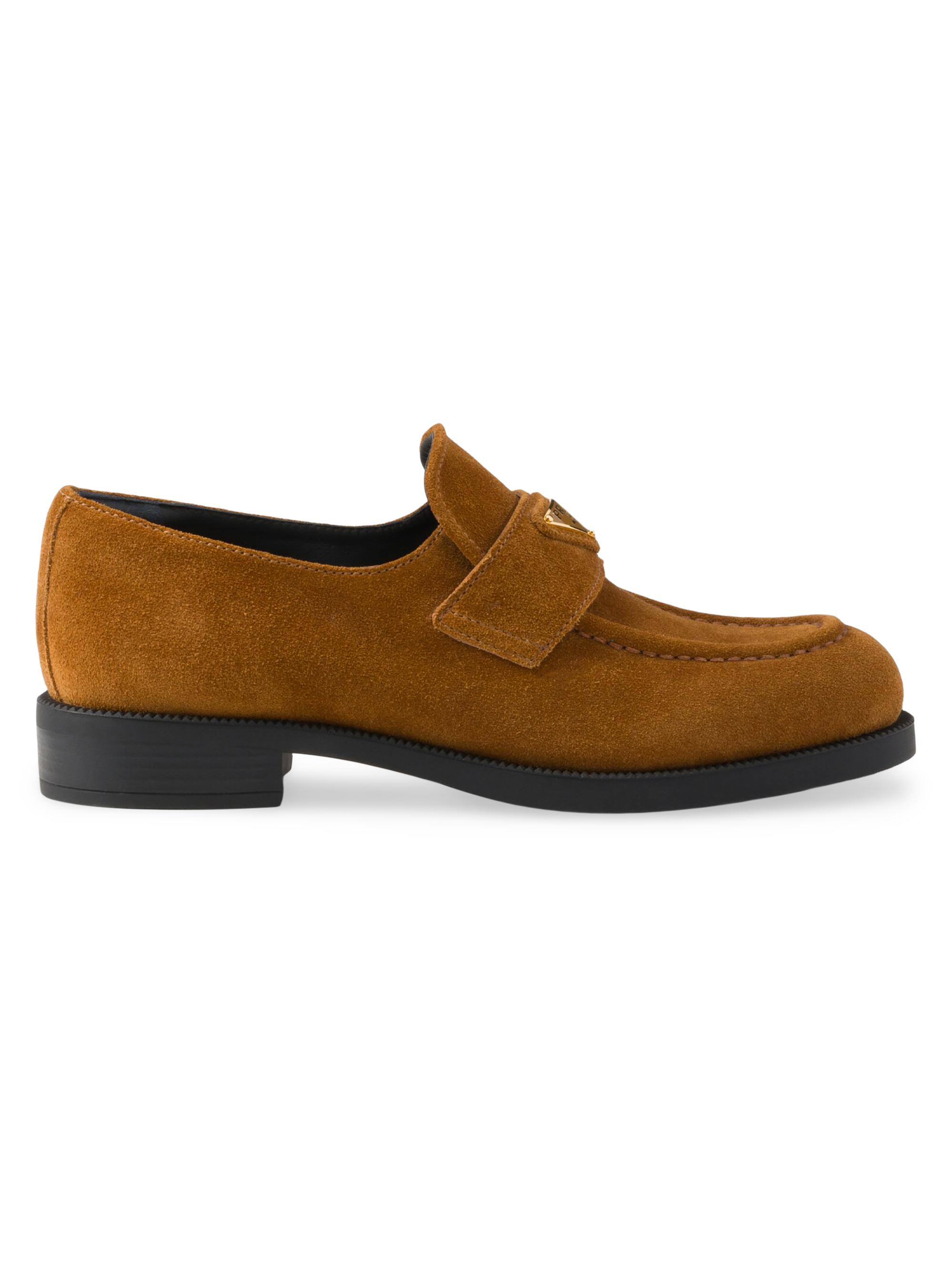 Prada Women's Suede Loafers - Brown