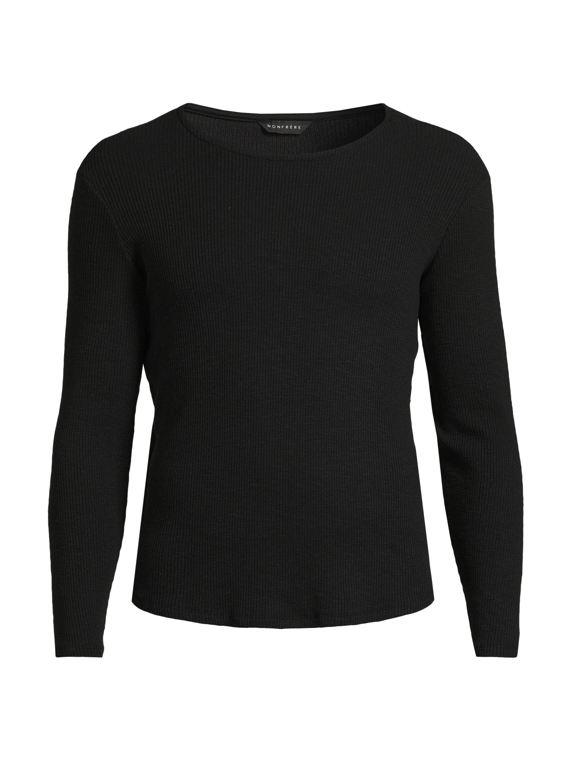 Monfrère Men's Dann Ribbed Long-Sleeve T-Shirt - Noir