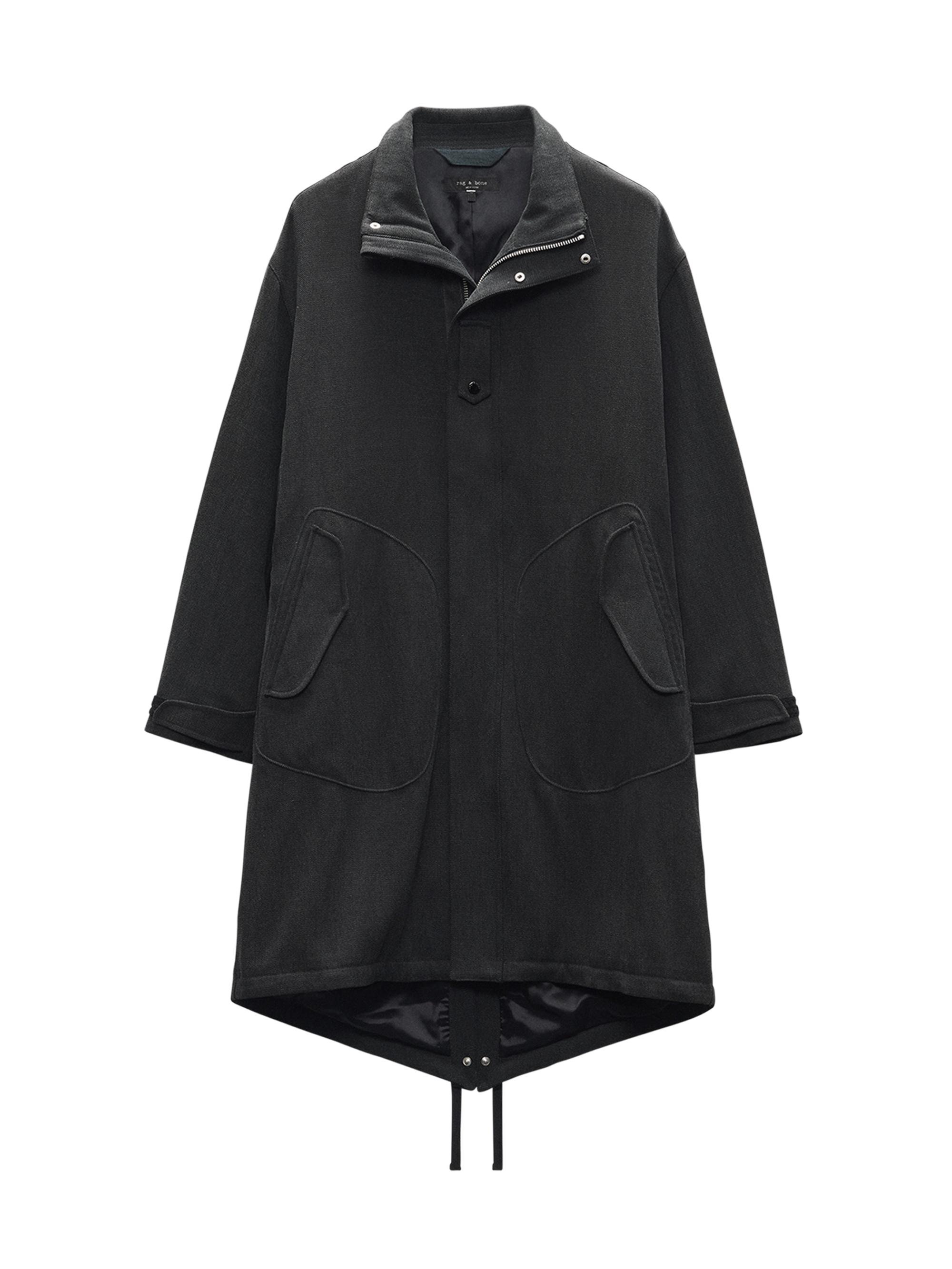 rag & bone Men's Falcon Wool-Linen Parka Coat - Black