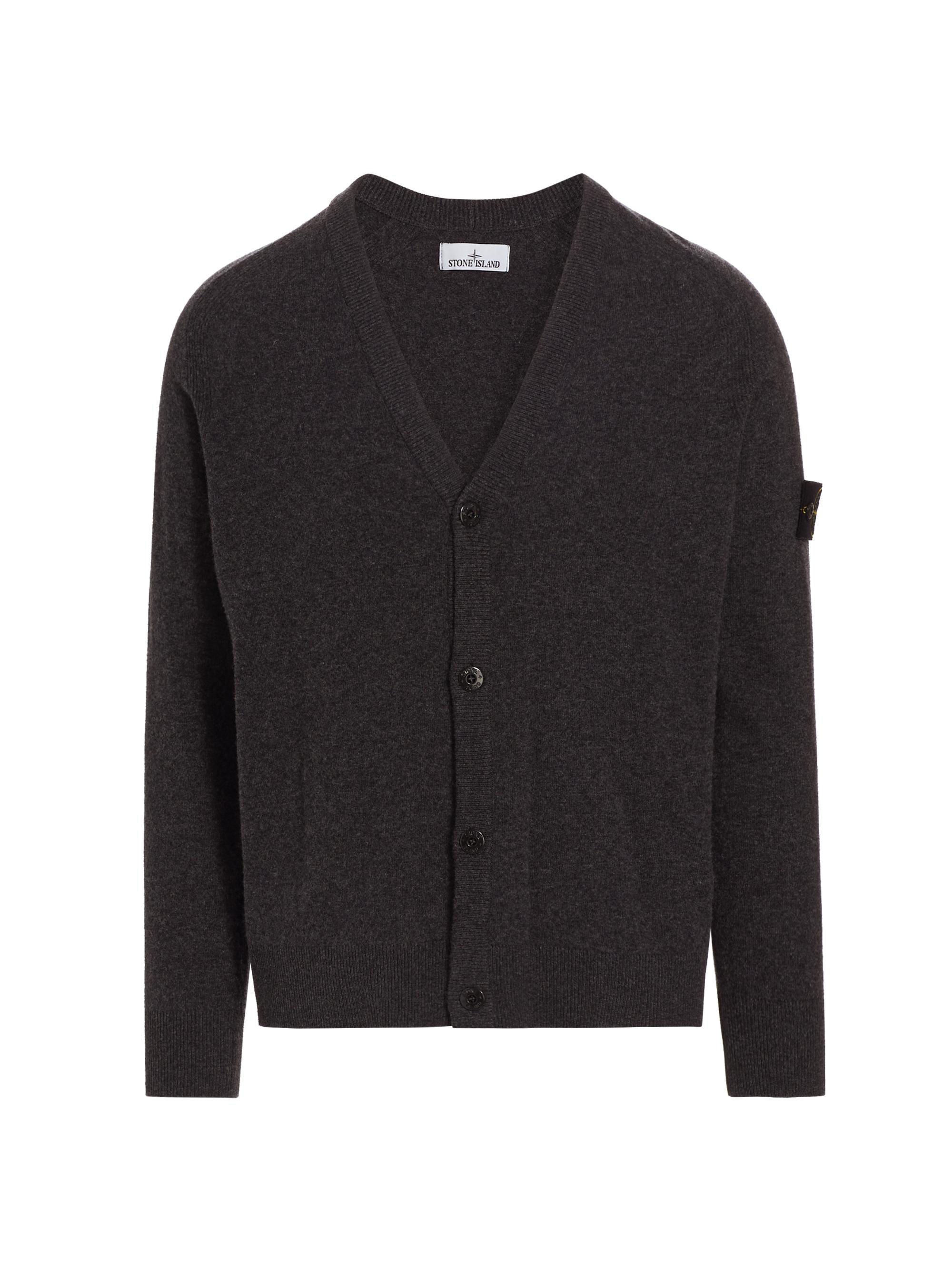 Stone Island Men's Wool Button-Front Cardigan - Melange Lead