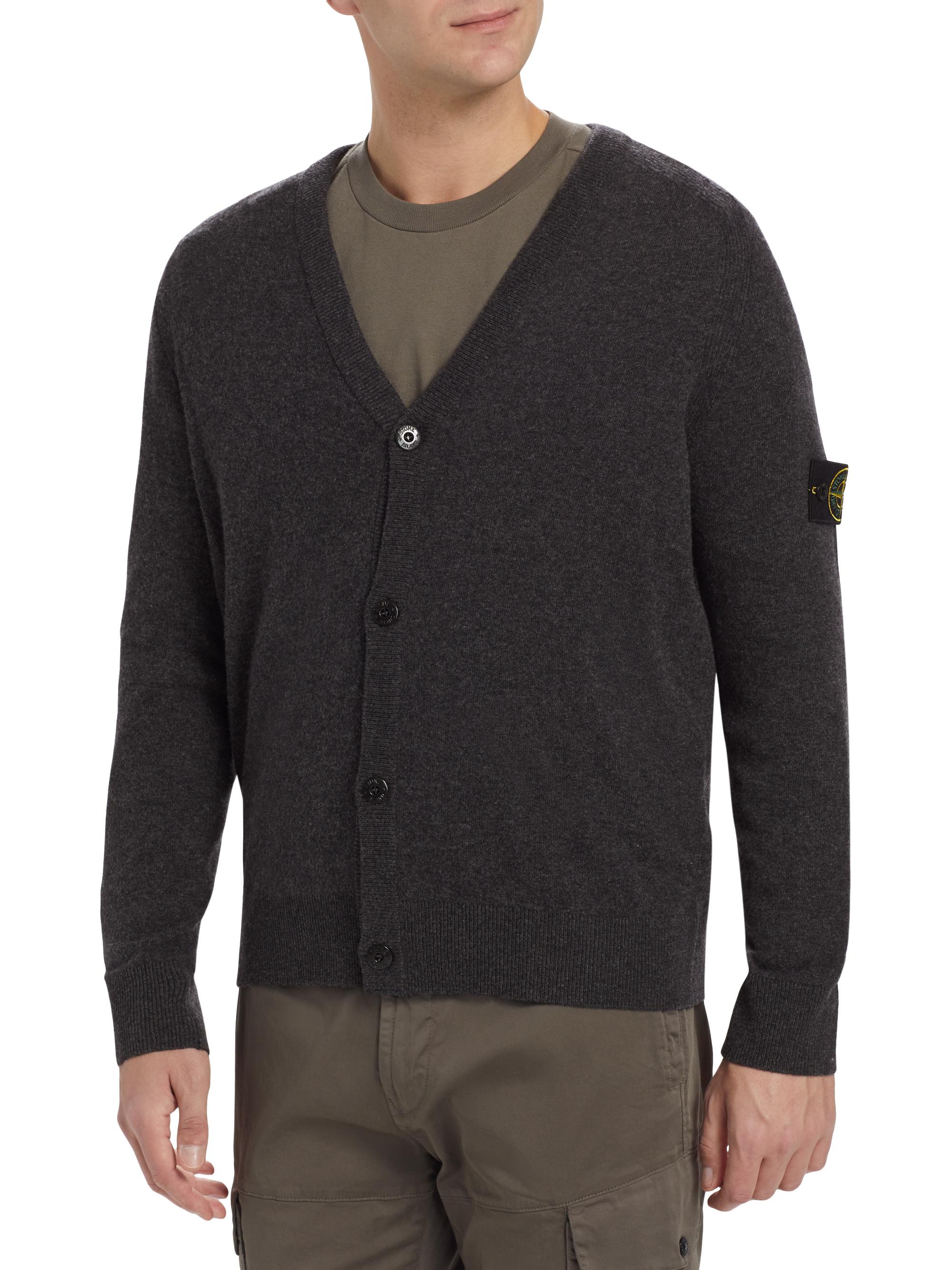 トップス Stone  Wool Cardigan Jumper Stone Island Wool Button-Front Cardigan | Saks Fifth Avenue
