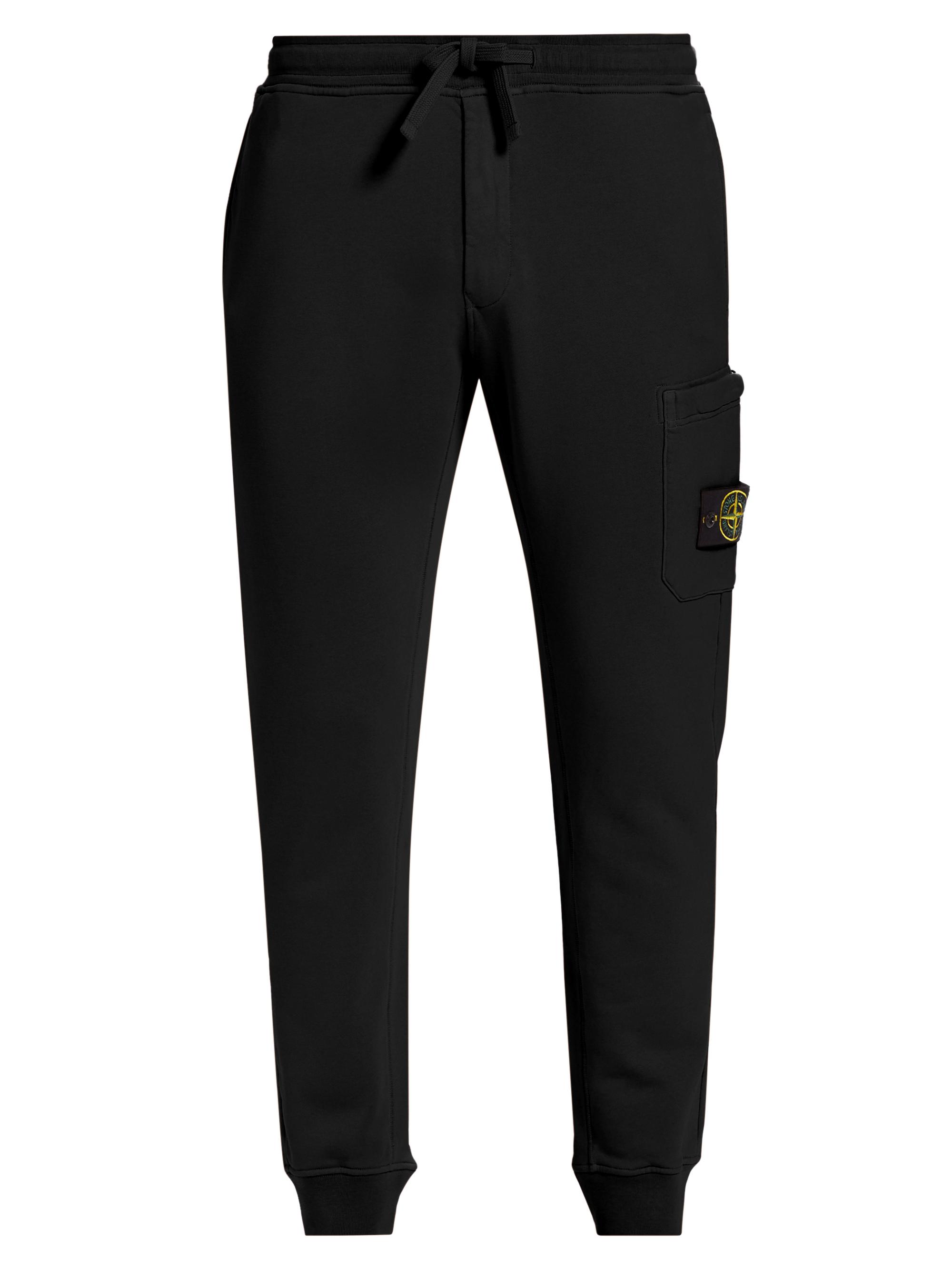 Stone Island Men's Cotton Fleece Sweatpants - Black