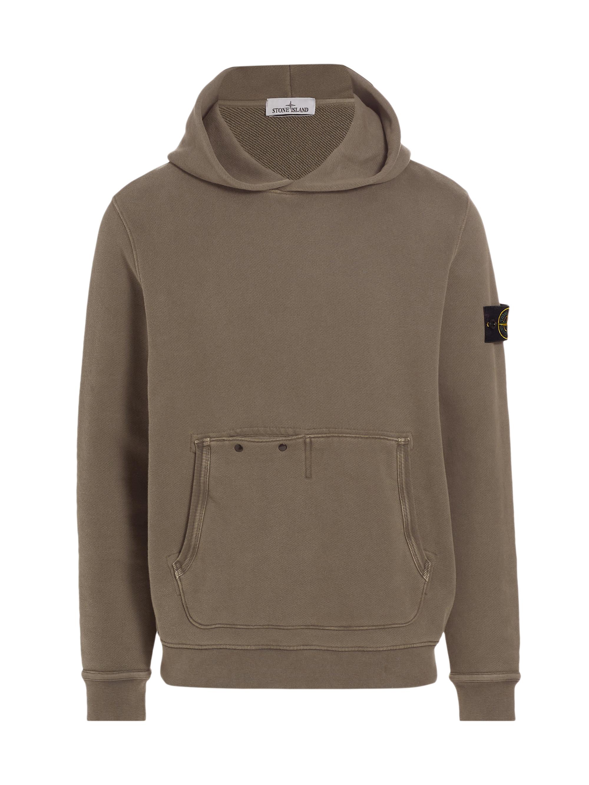 Stone Island Men's Fashion Cotton Fleece Hoodie - Walnut