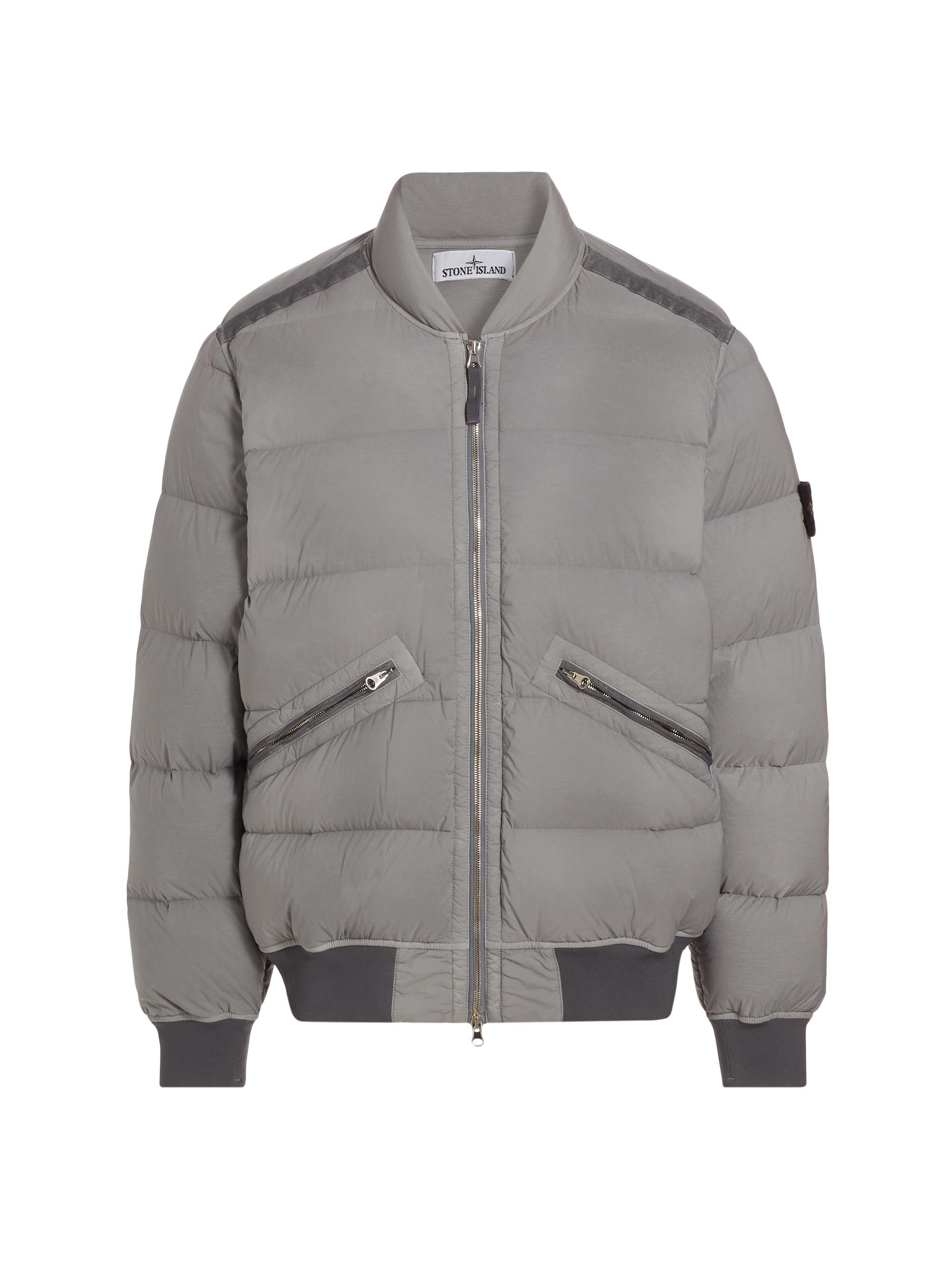 Stone Island Men's Crinkle Quilted Down Jacket - Grey Green