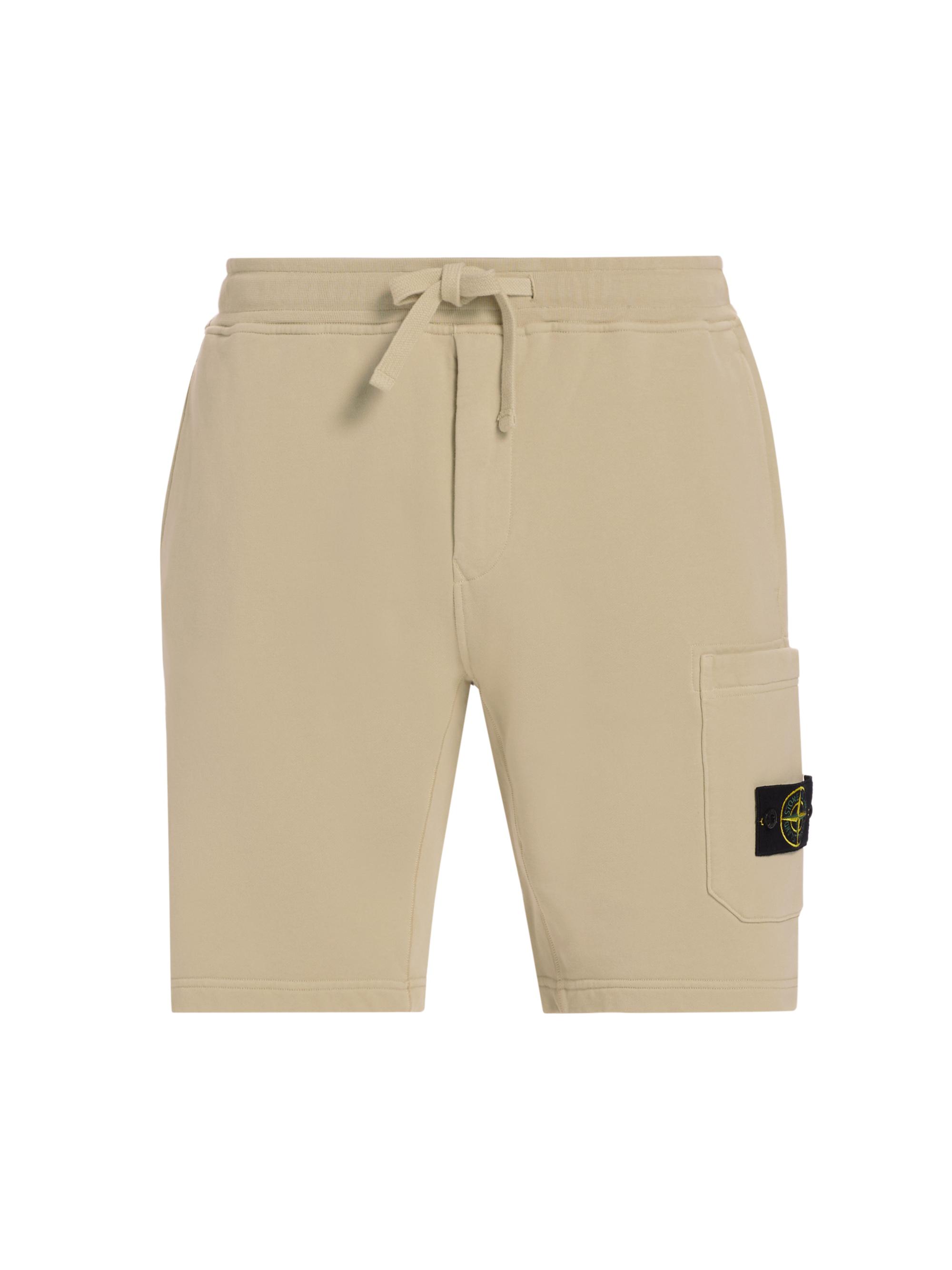 Stone Island Men's Cotton Fleece Sweatshorts - Plaster