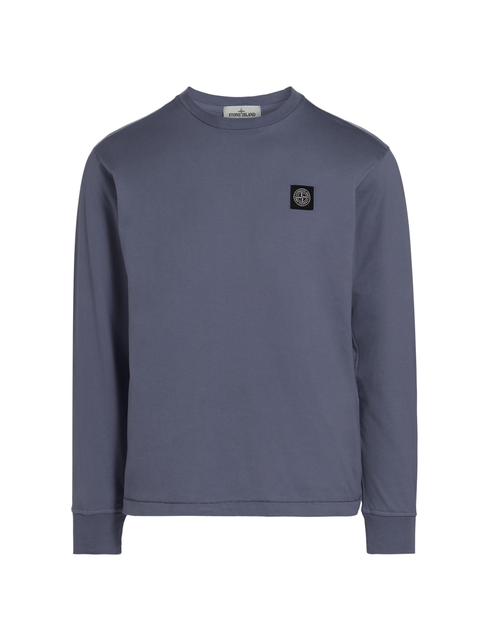 Stone Island Men's Cotton Long-Sleeve T-Shirt - Mid Blue