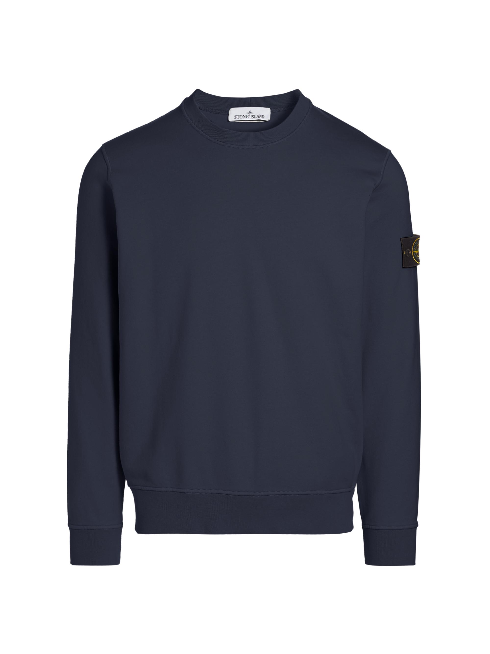 Stone Island Men's Cotton Crewneck Sweatshirt - Black