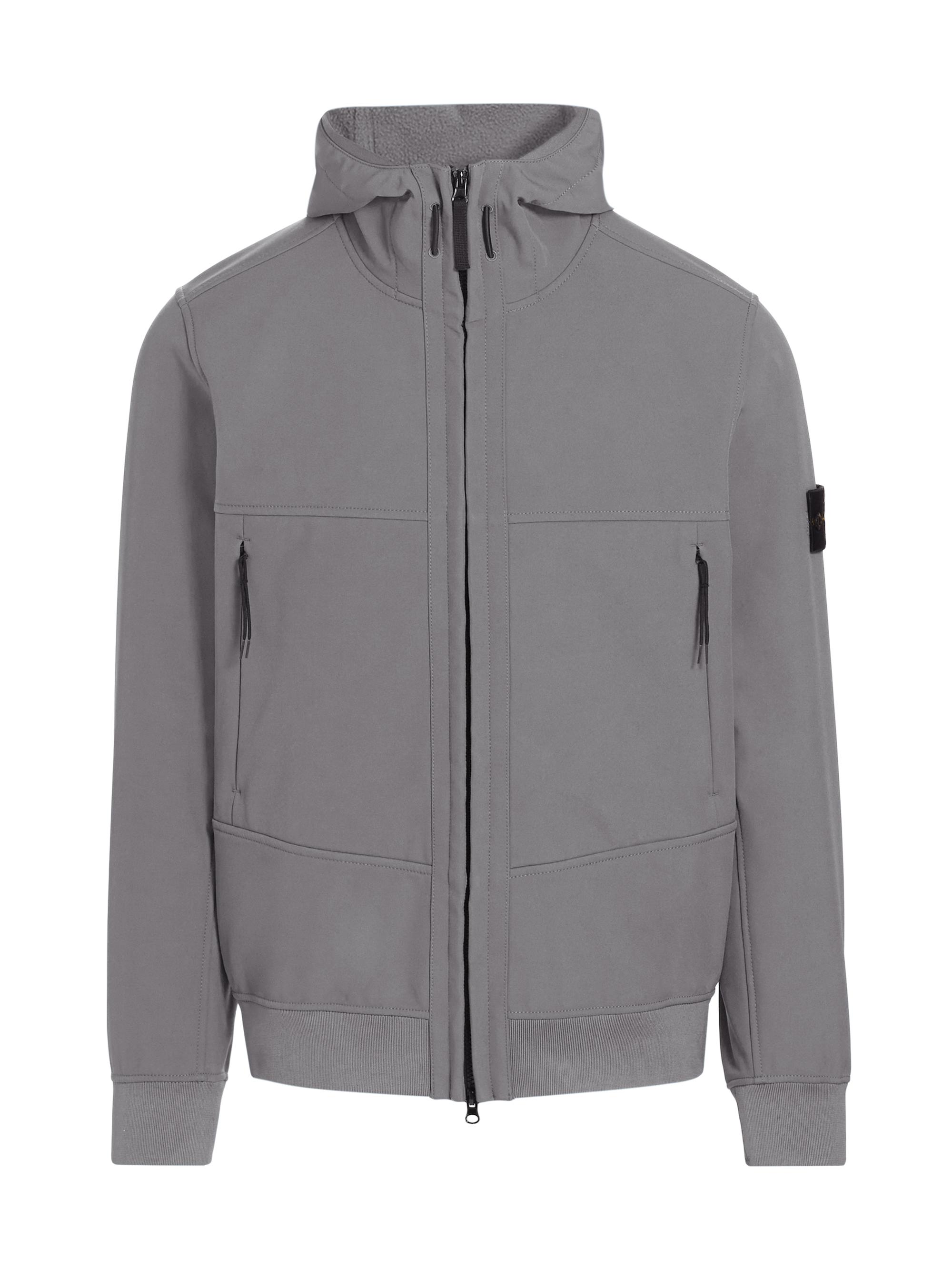 Stone Island Men's Hooded Zip-Front Jacket - Grey