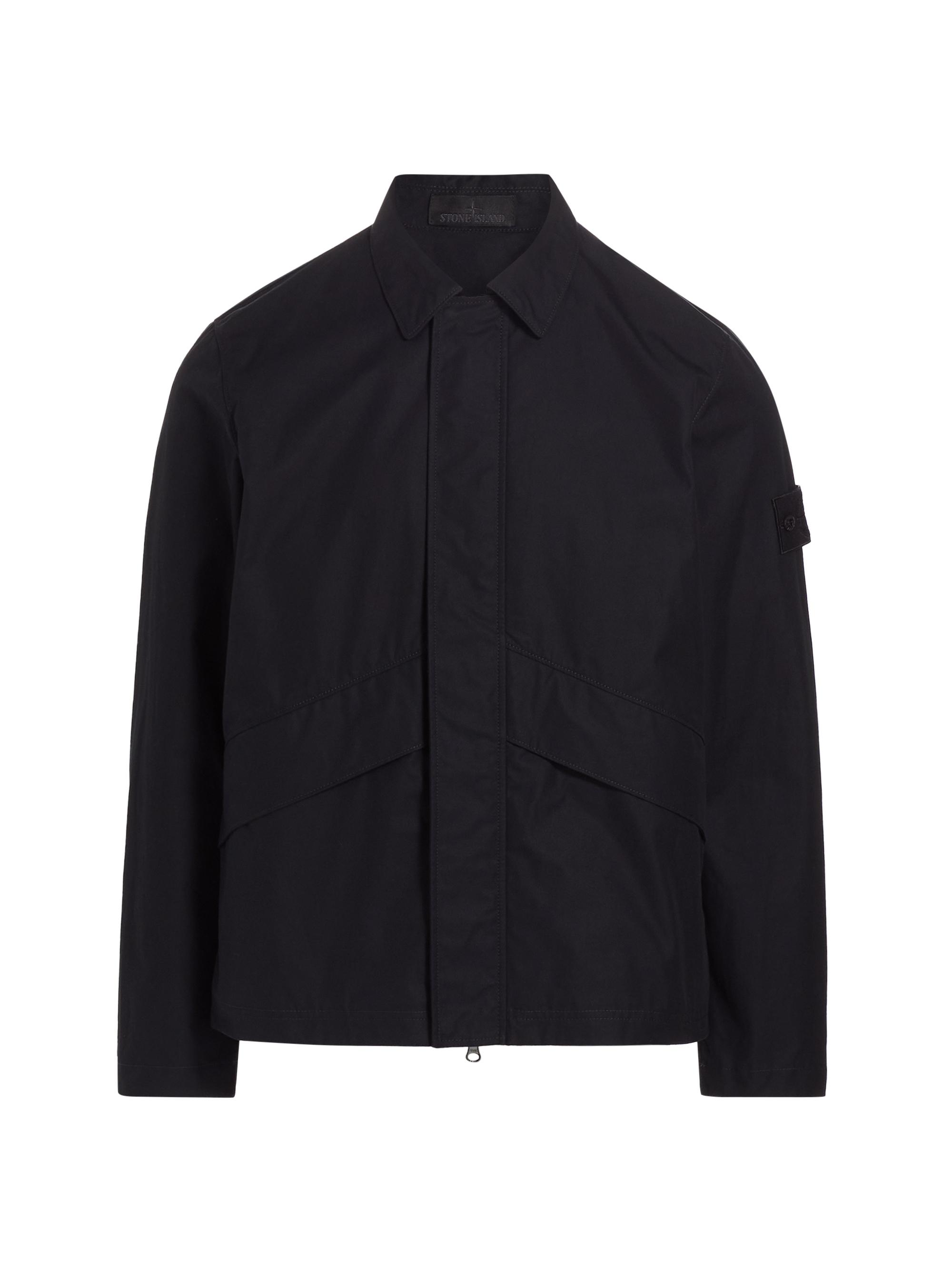 Stone Island Men's Cotton Zip-Front Overshirt - Black