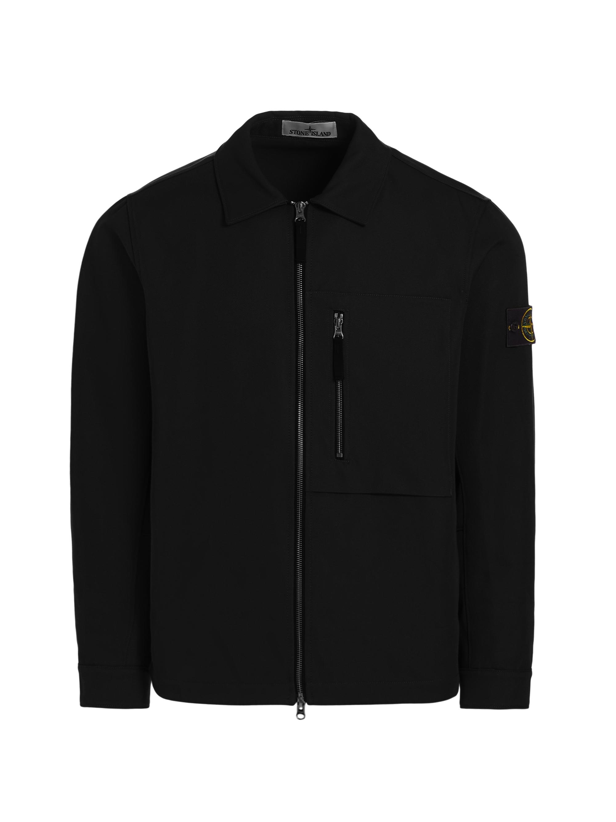 Stone Island Men's Cotton-Blend Workwear Overshirt - Black
