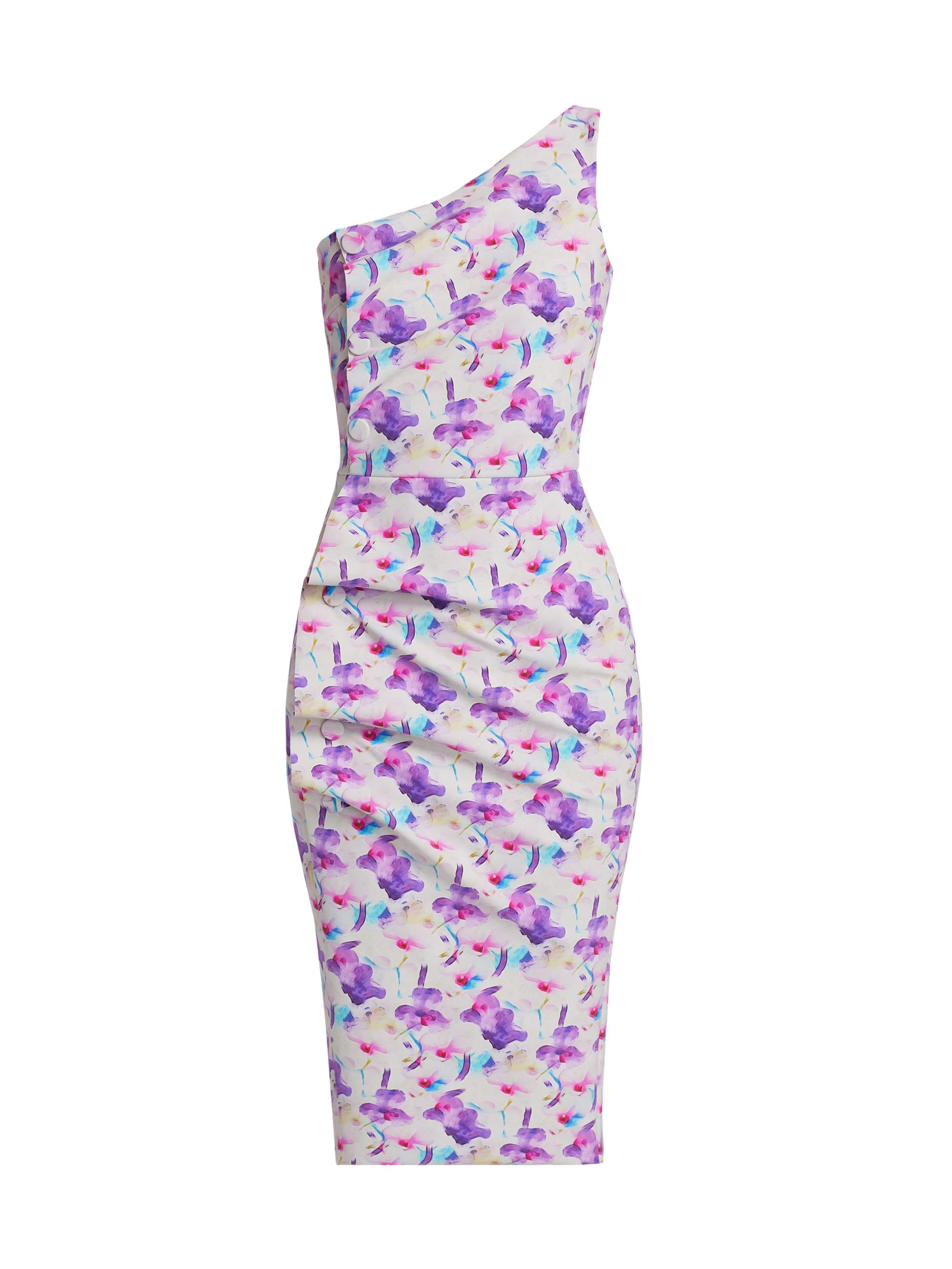 Chiara Boni La Petite Robe Women's Hiroko Floral One-Shoulder Midi-Dress - Mitsuya Print