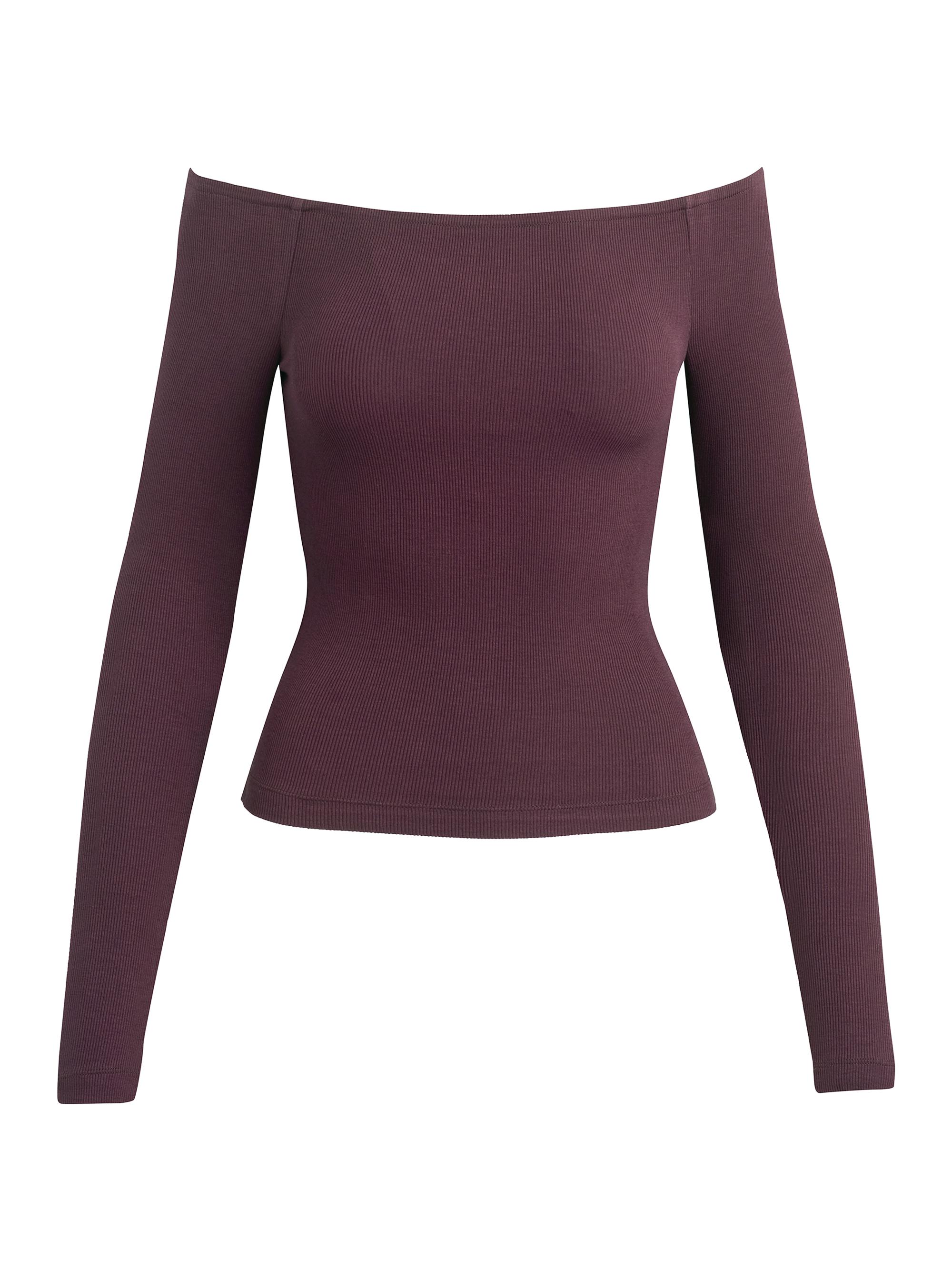 Favorite Daughter Women's The Sara Off-The-Shoulder Top - Burgundy Dahlia