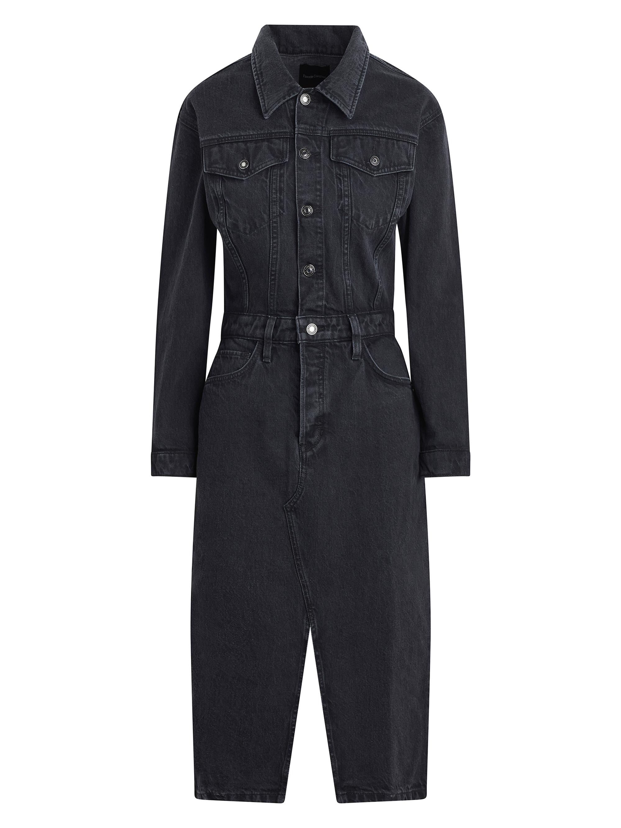 Favorite Daughter Women's City Denim Long-Sleeve Midi-Dress - Asphalt