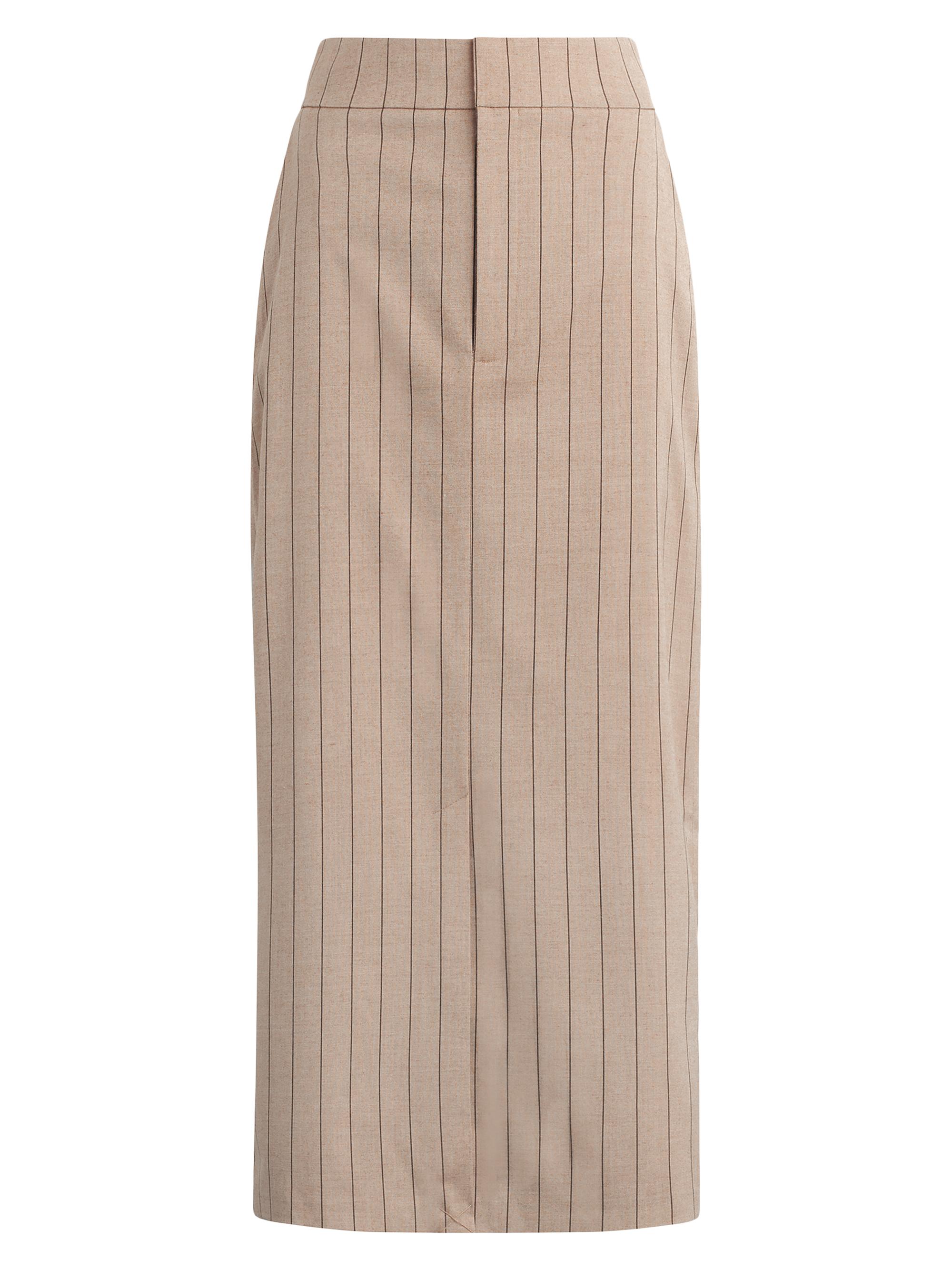 Favorite Daughter Women's The Meyer Pinstripe Midi Skirt - Natural Pinstripe