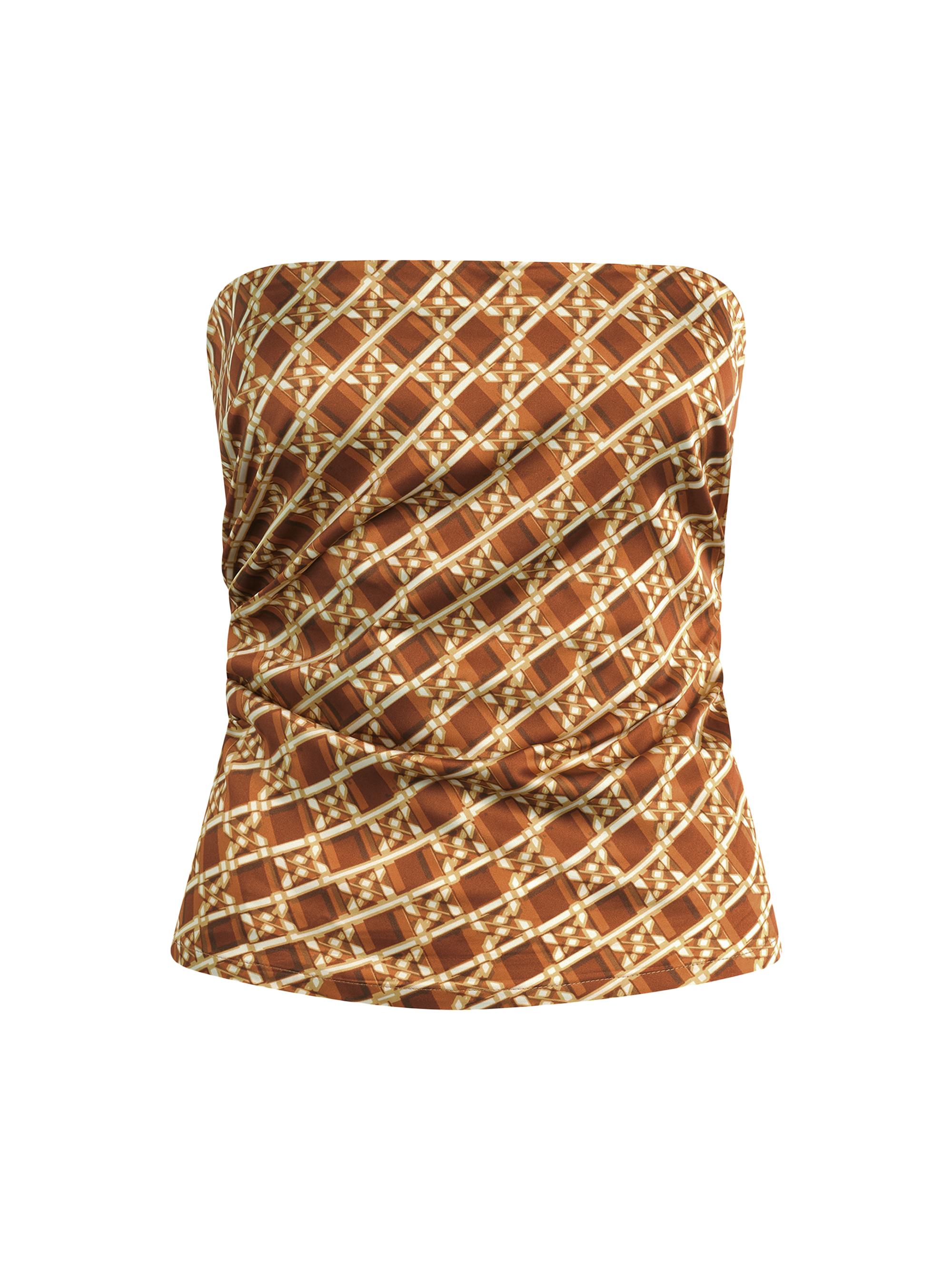 Favorite Daughter Women's The Colette Ruched Strapless Top - Saddle Weave