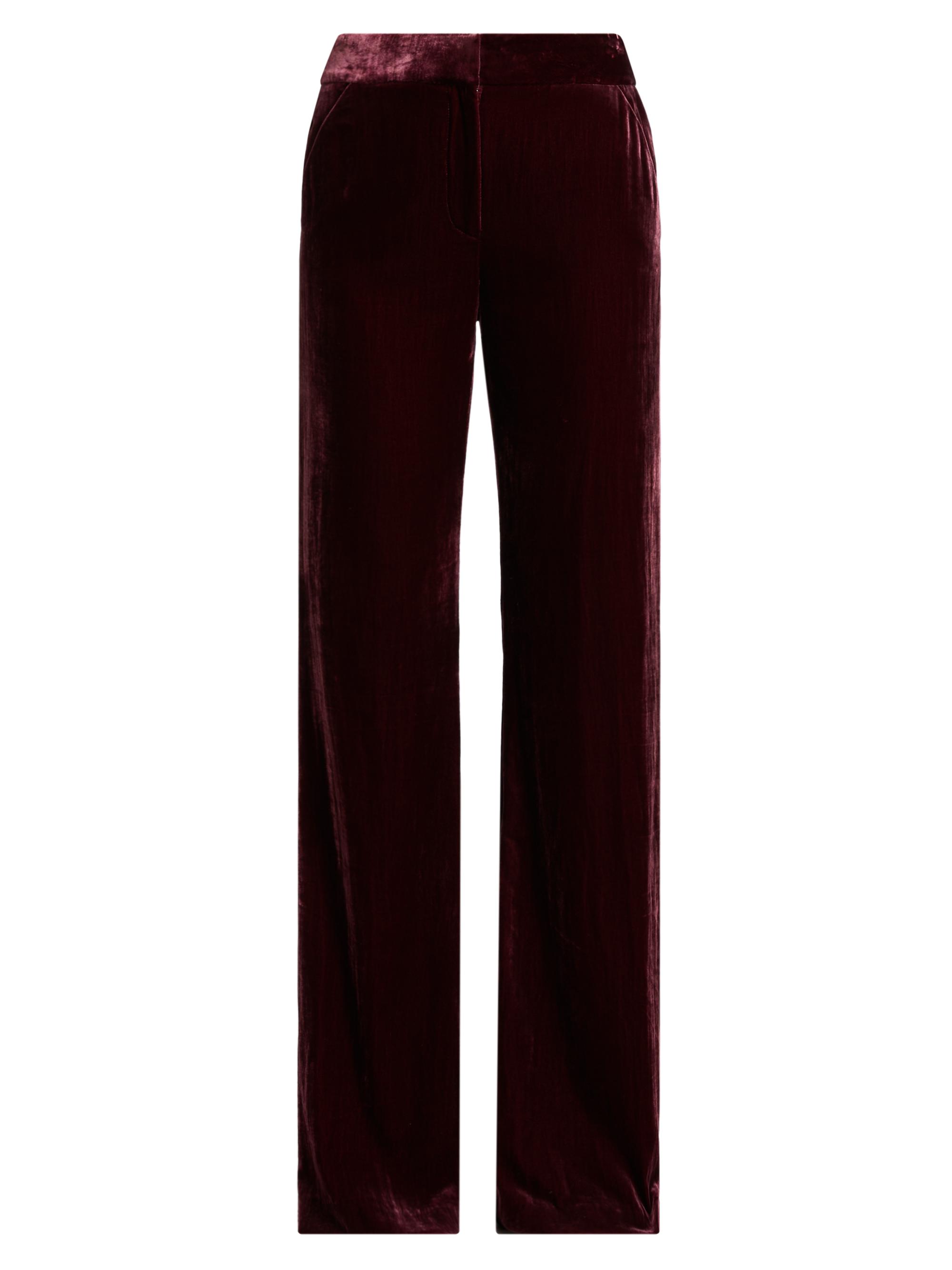 Veronica Beard Women's Lebone Velvet Straight-Leg Pants - Wine