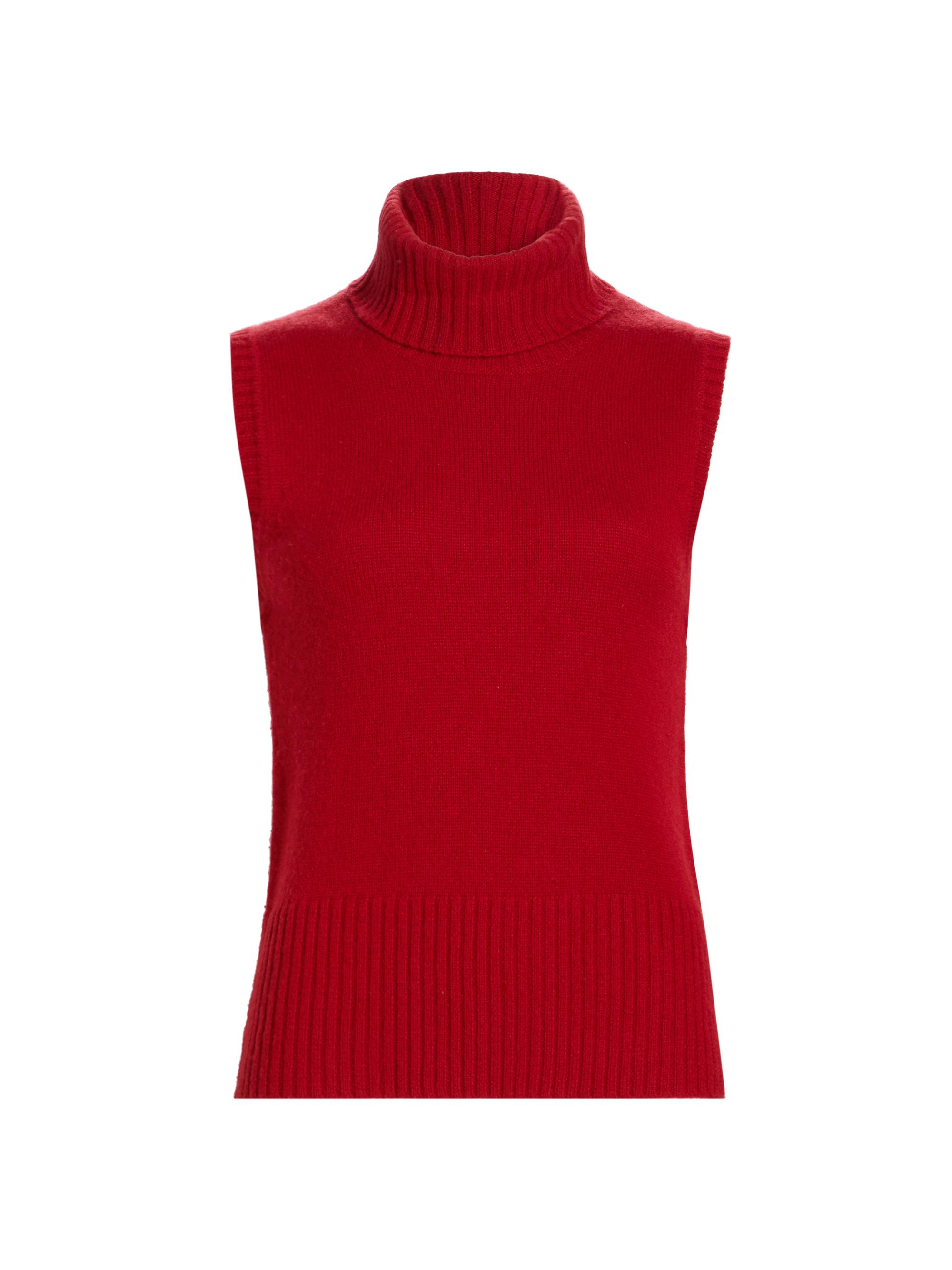 Veronica Beard Women's Mazzy Cashmere Turtleneck Shell - Crimson