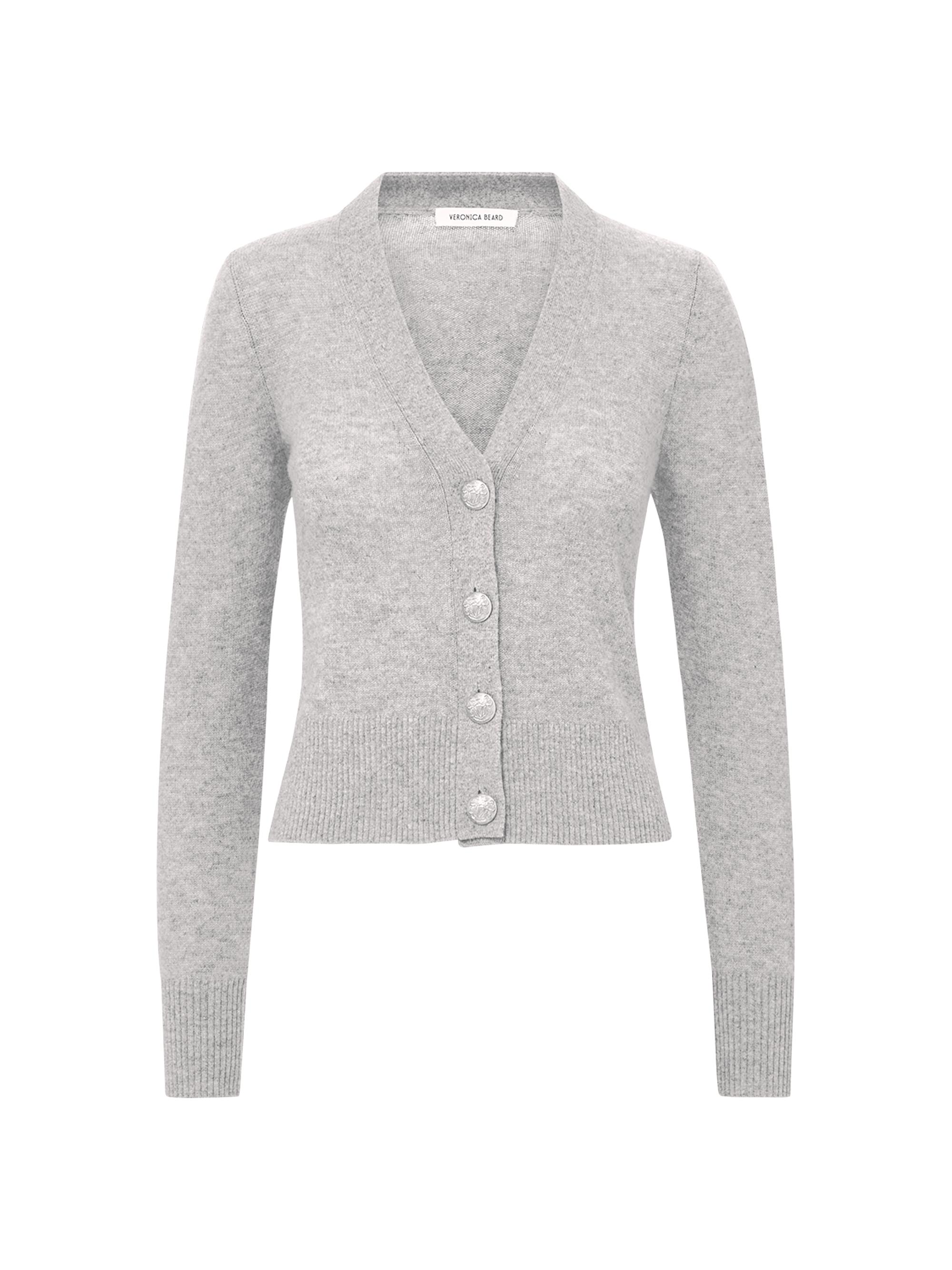 Veronica Beard Women's Solene Cashmere V-Neck Cardigan - Heather Grey