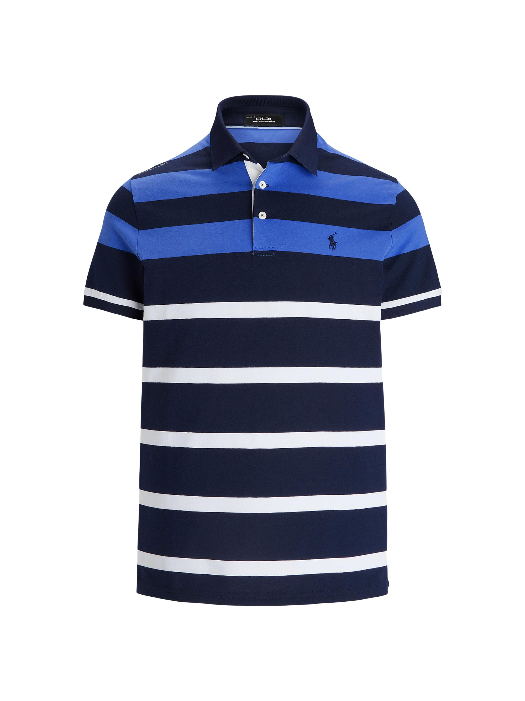 Polo Ralph Lauren Men's Striped Performance Piqué Short-Sleeve Polo Shirt - Scottsdale Blue