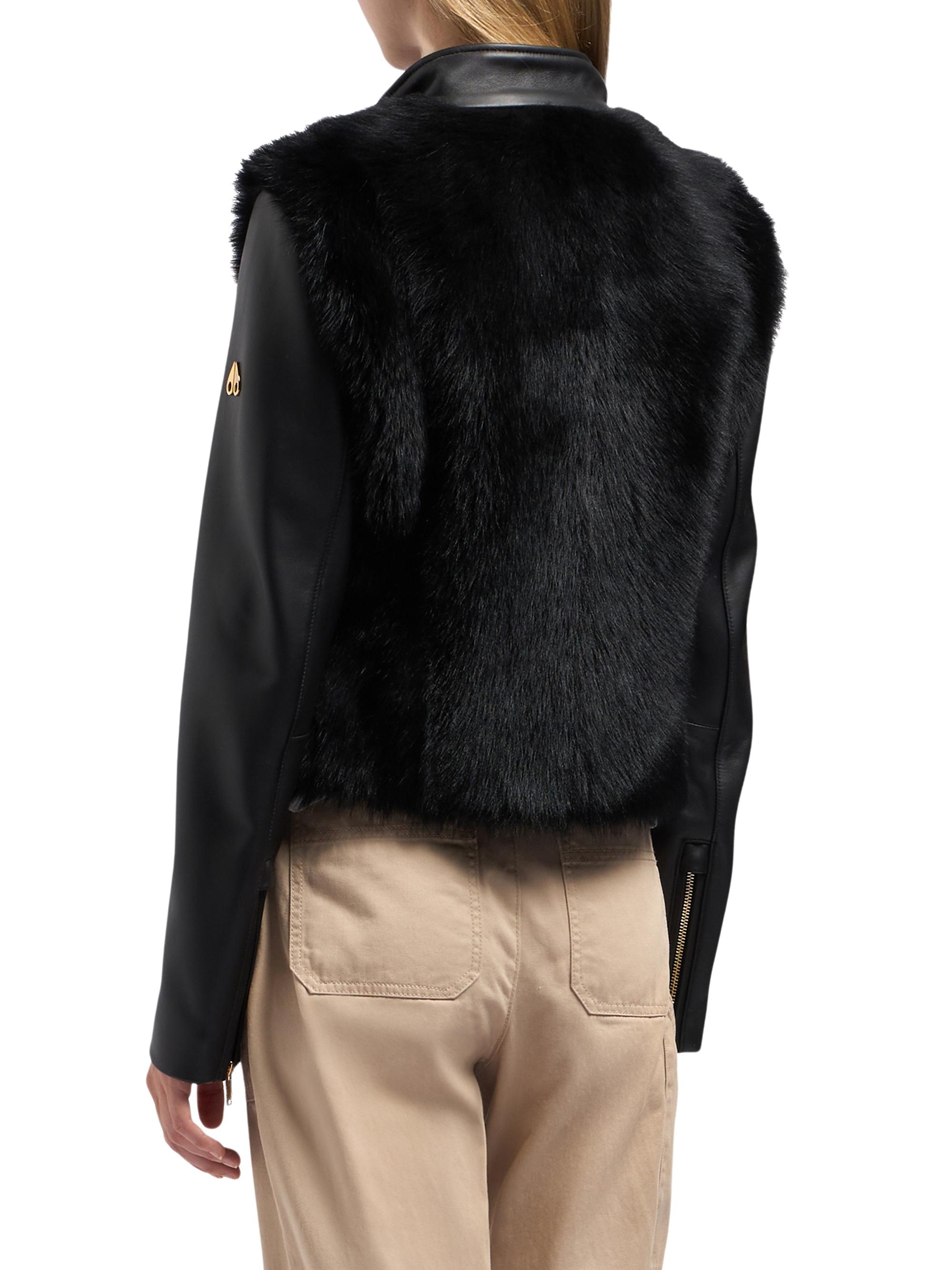 Moose Knuckles Luna Leather & Shearling Jacket | Saks Fifth Avenue