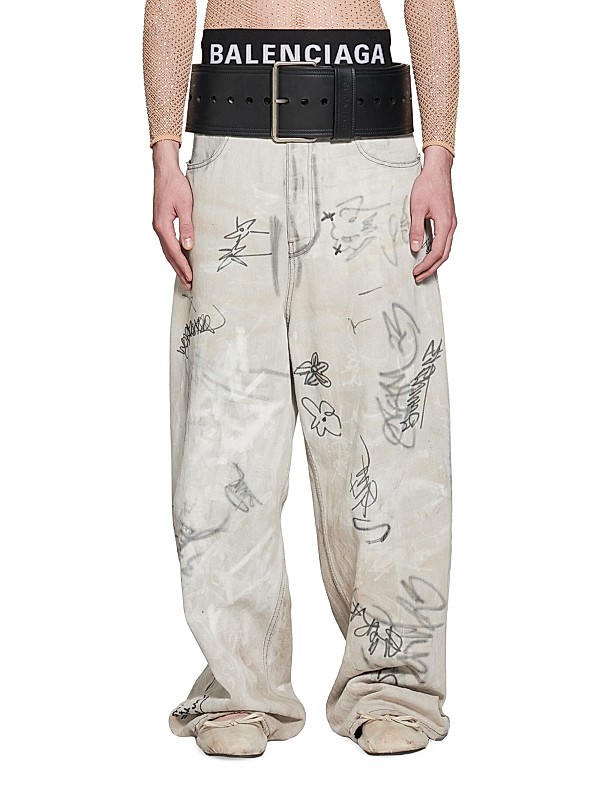 Shop Balenciaga Graffiti Baggy Pants | Saks Fifth Avenue Shop Balenciaga Graffiti Baggy Pants | Saks Fifth Avenue