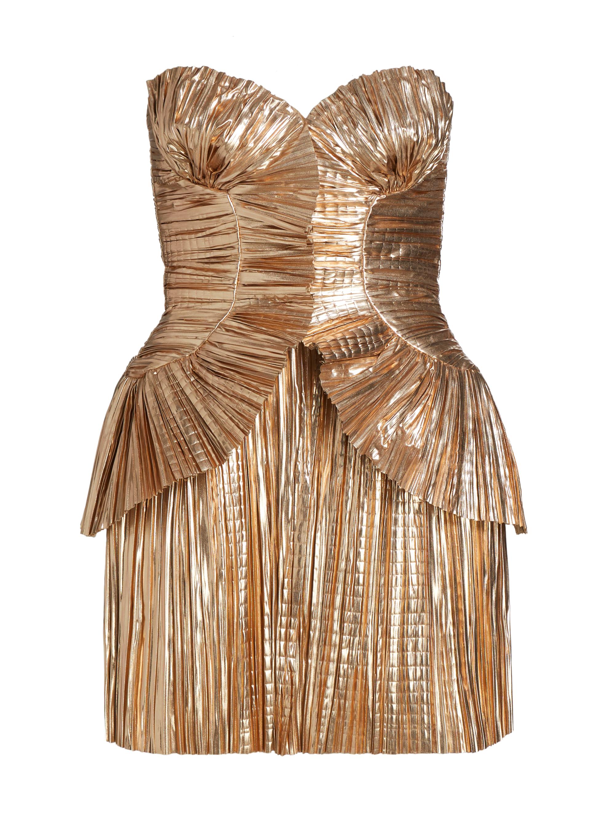 Cult Gaia Women's Charlique Metallic Strapless Minidress - Gold